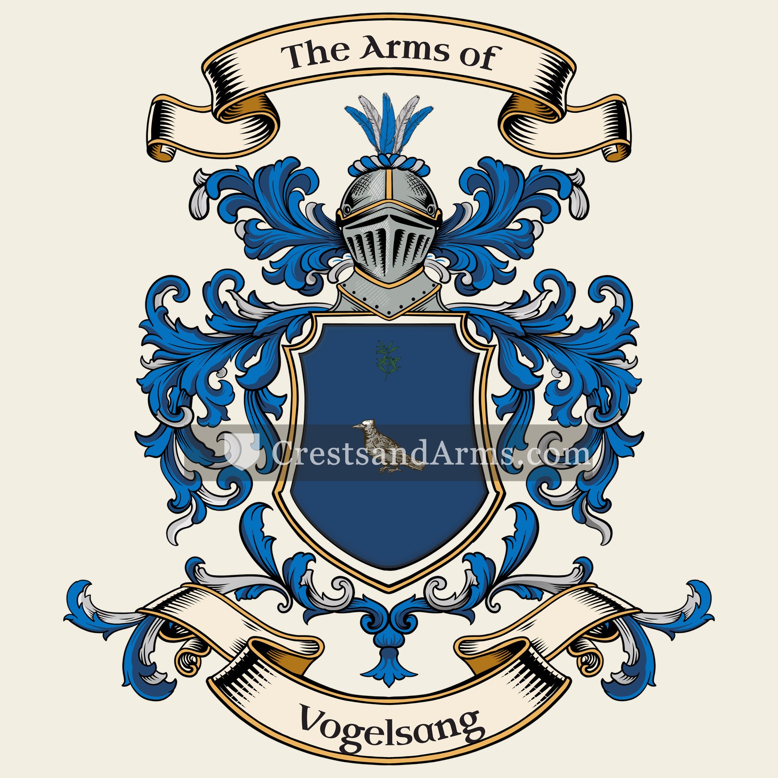 The Vogelsang coat of arms, drawn from the recorded blazon