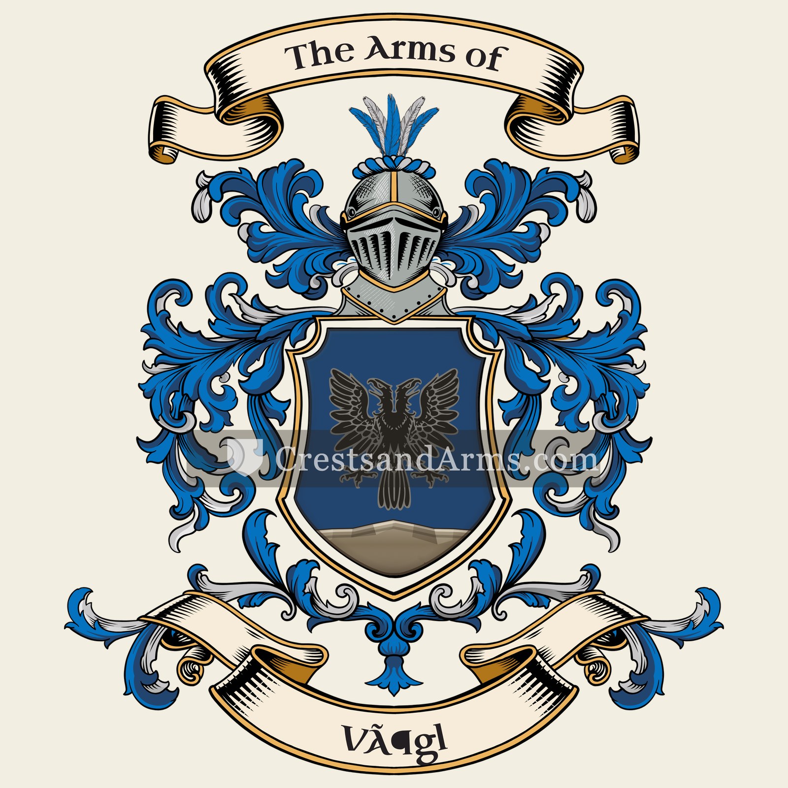 The Vögl coat of arms, drawn from the recorded blazon