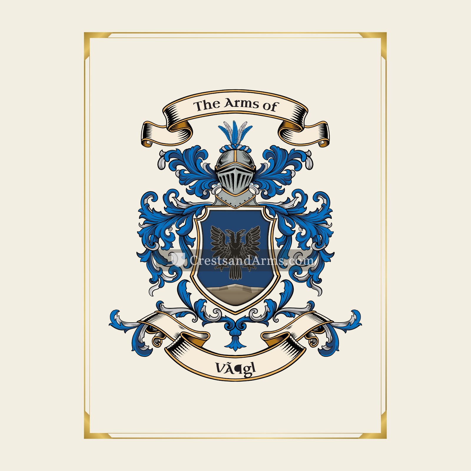 With gold border
