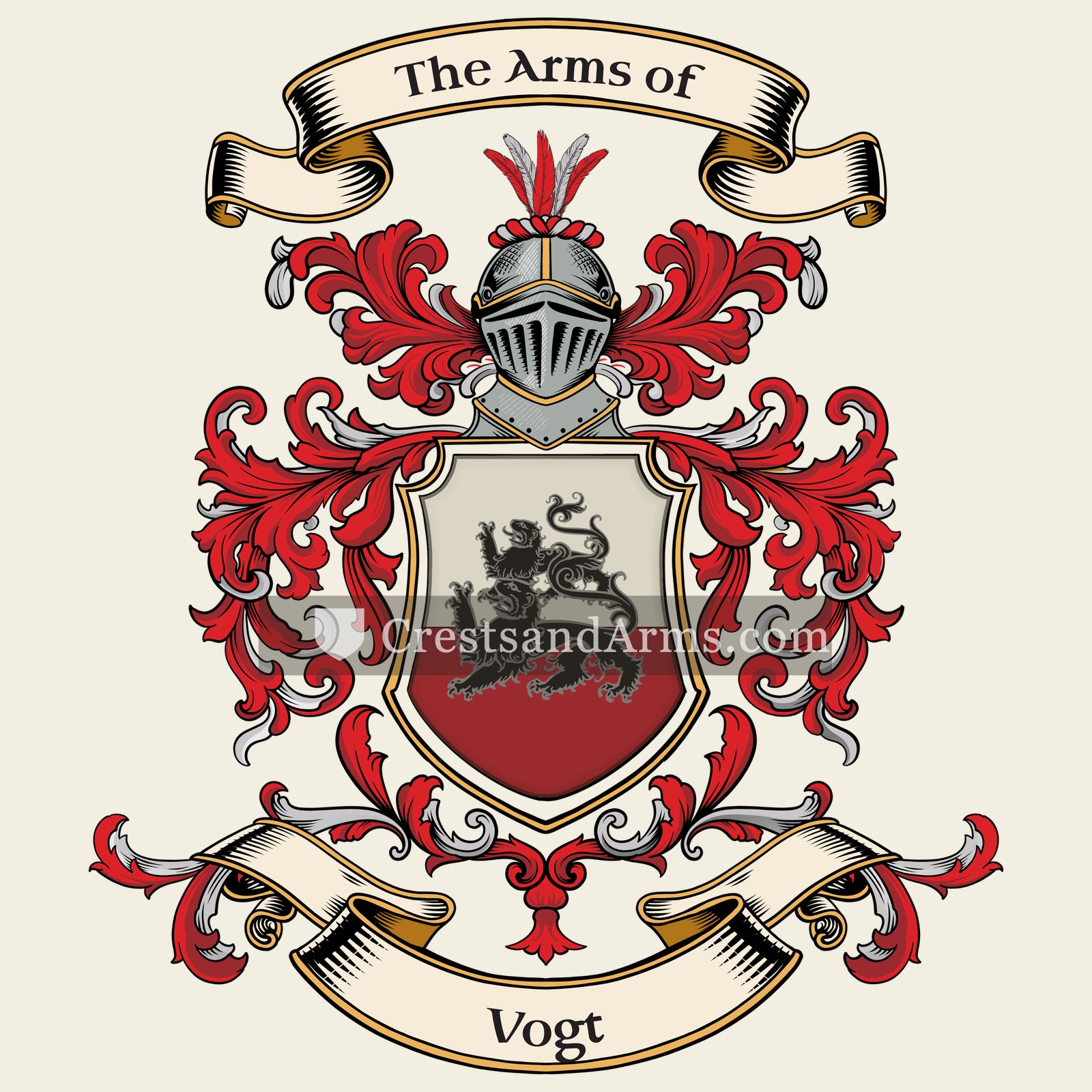 The Vogt coat of arms, drawn from the recorded blazon