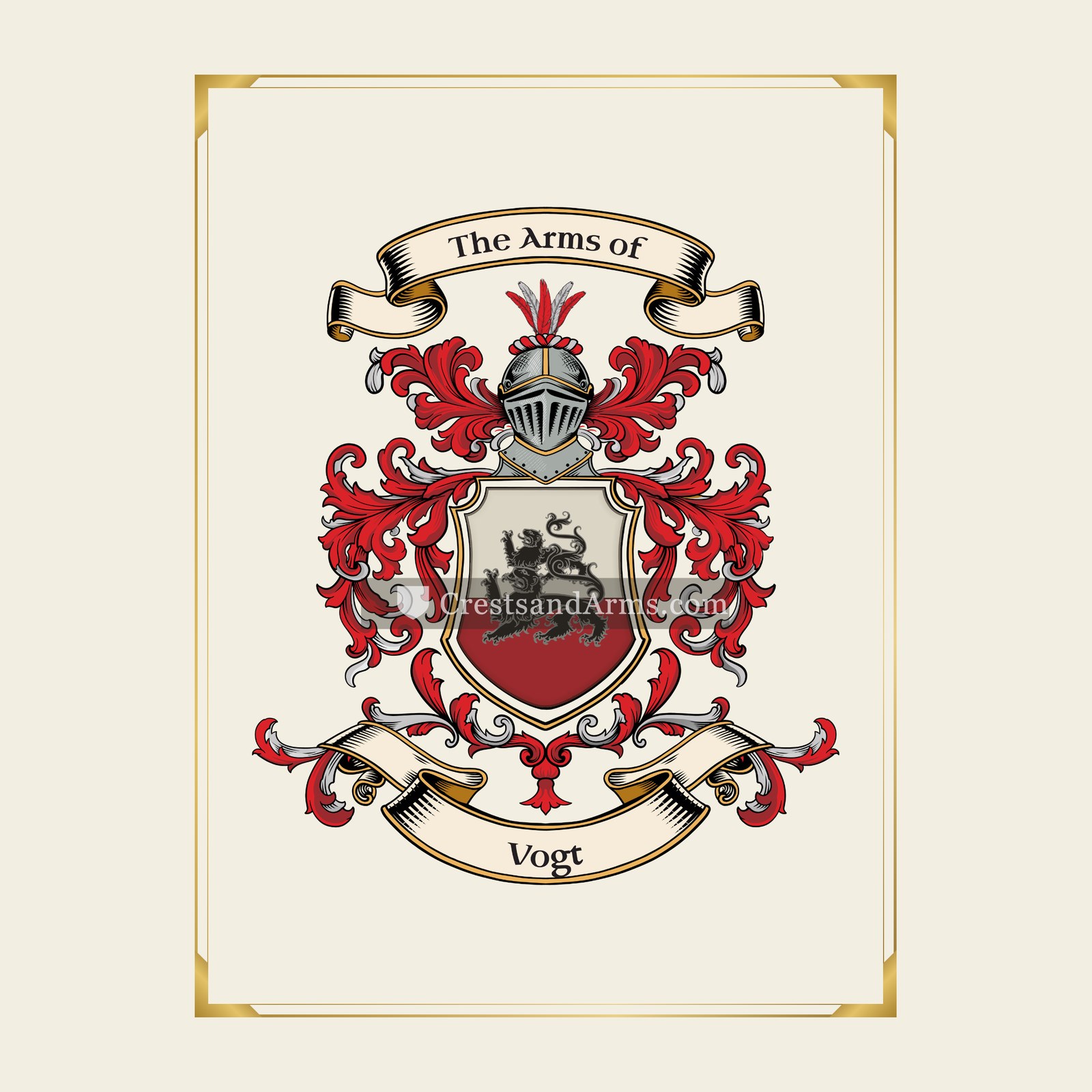 With gold border