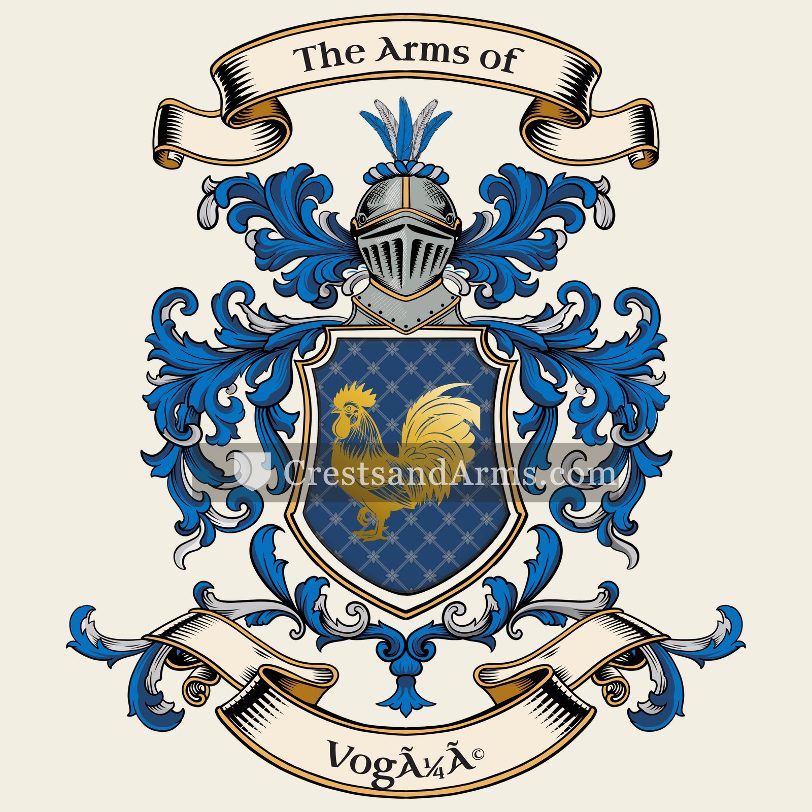 The Vogüé coat of arms, drawn from the recorded blazon