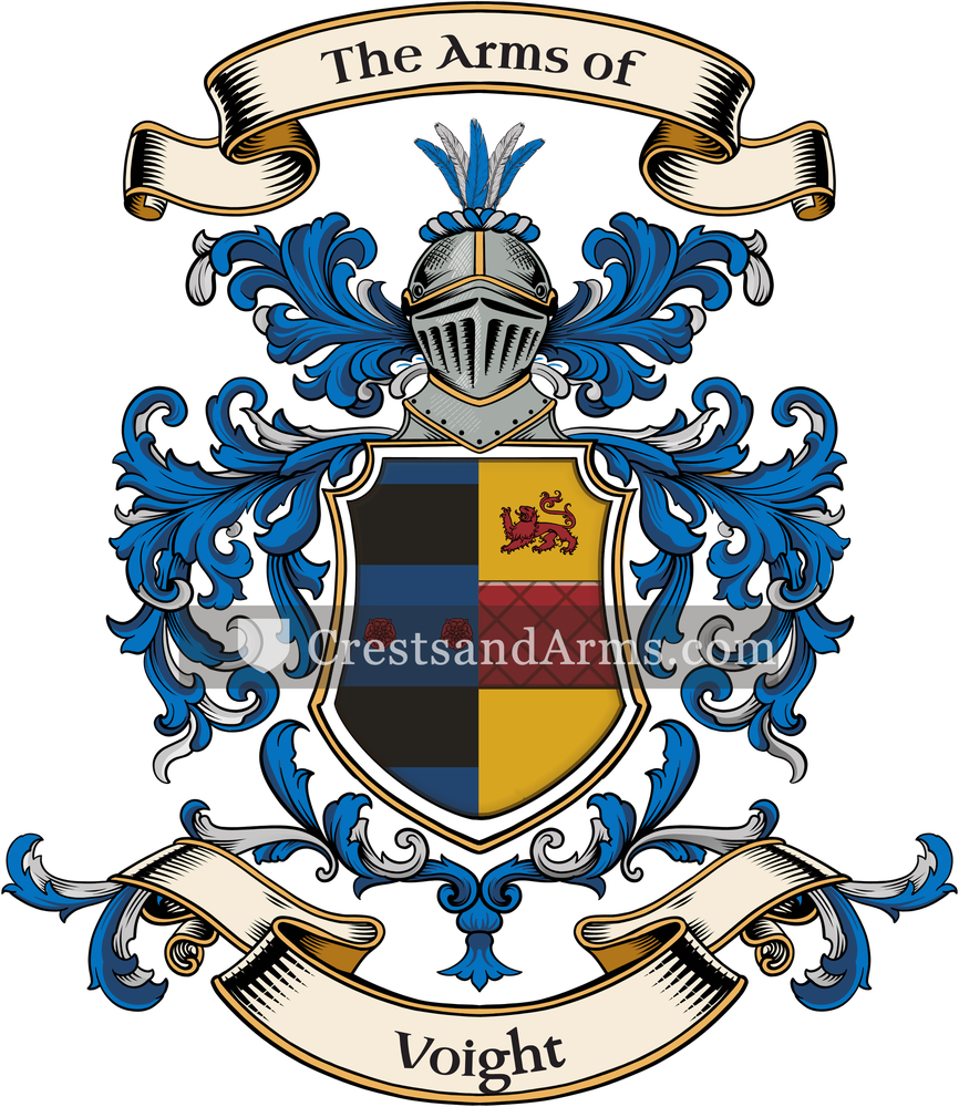 The Voight coat of arms, drawn from the recorded blazon