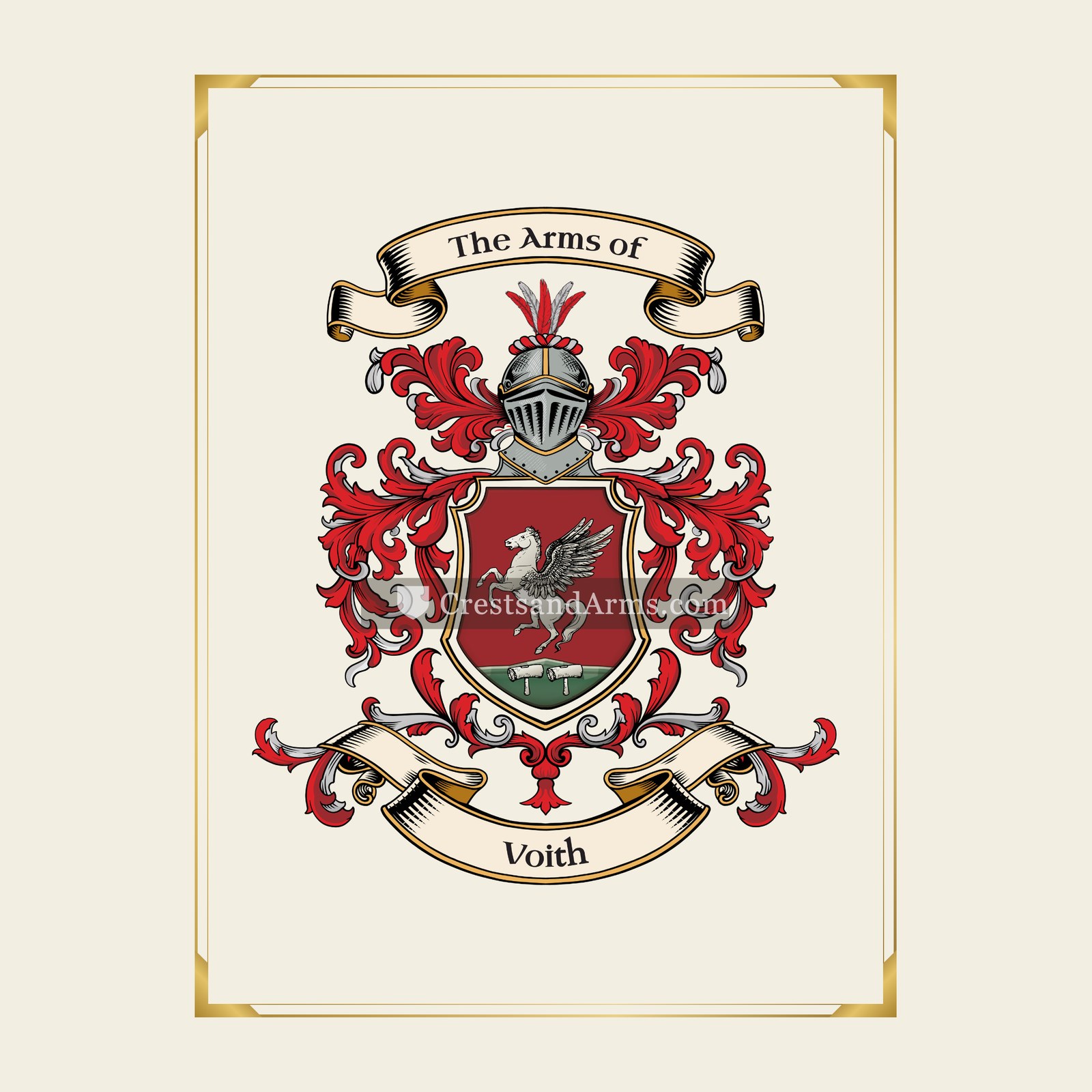 With gold border