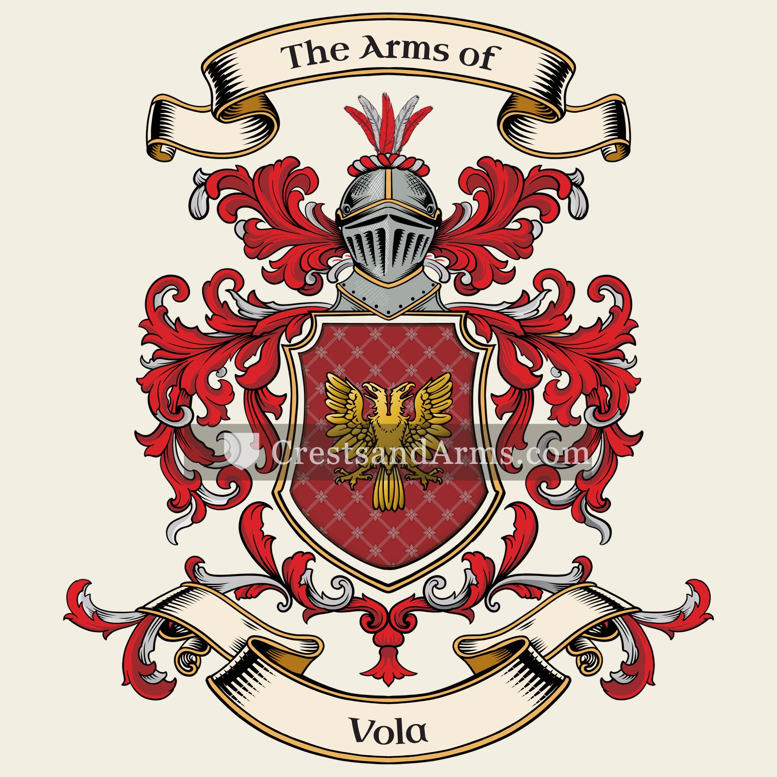 The Vola coat of arms, drawn from the recorded blazon