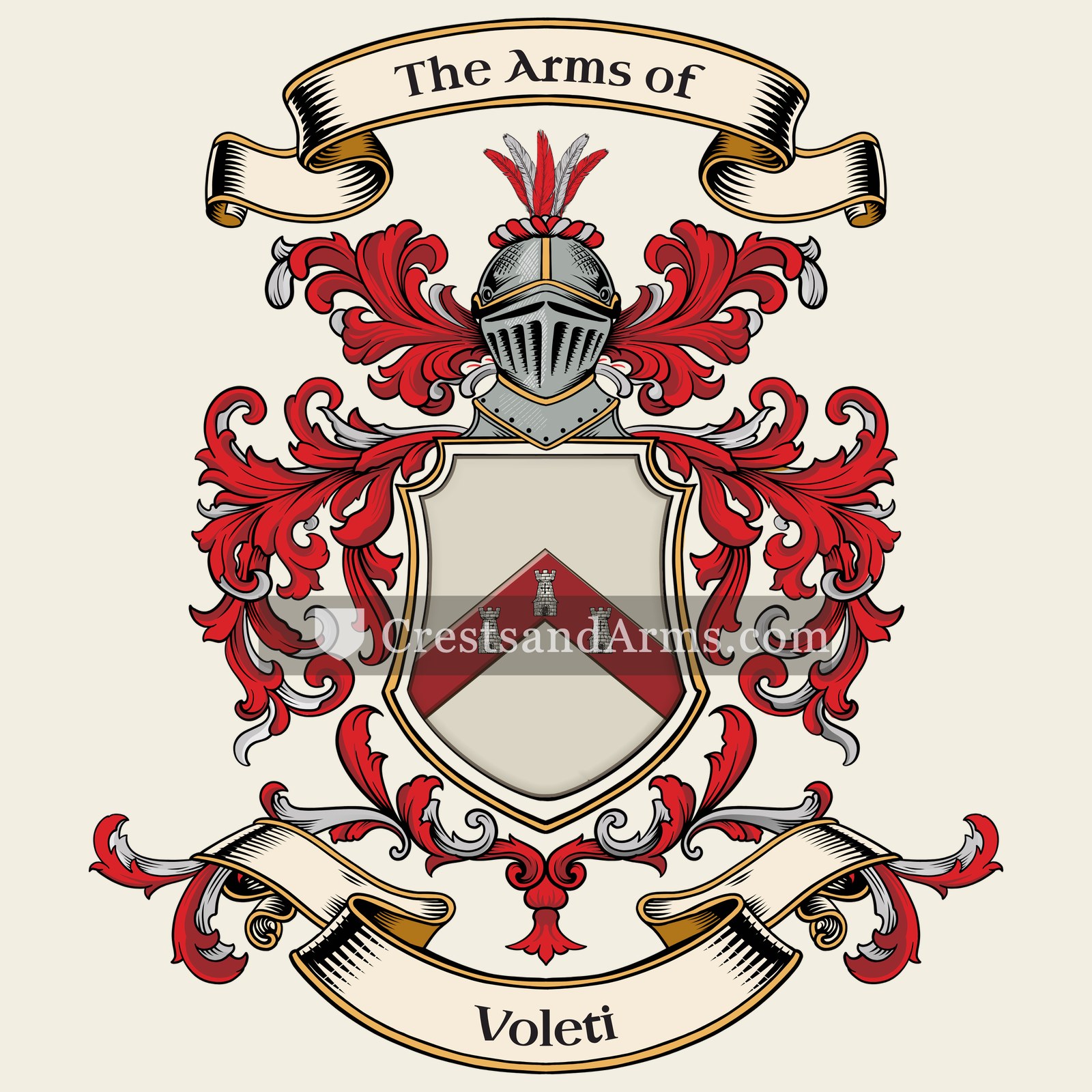 The Voleti coat of arms, drawn from the recorded blazon