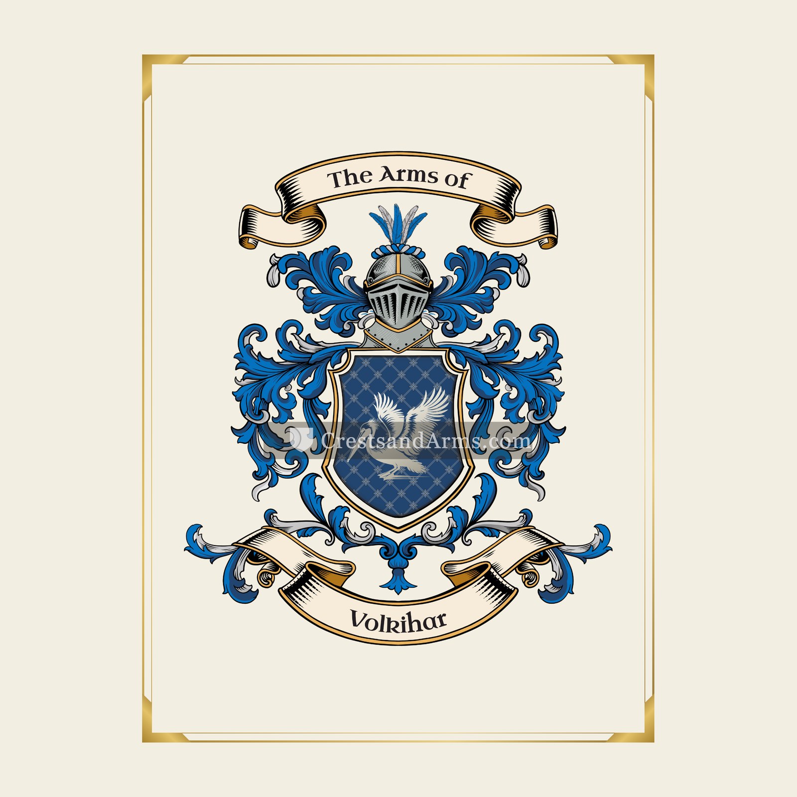 With gold border