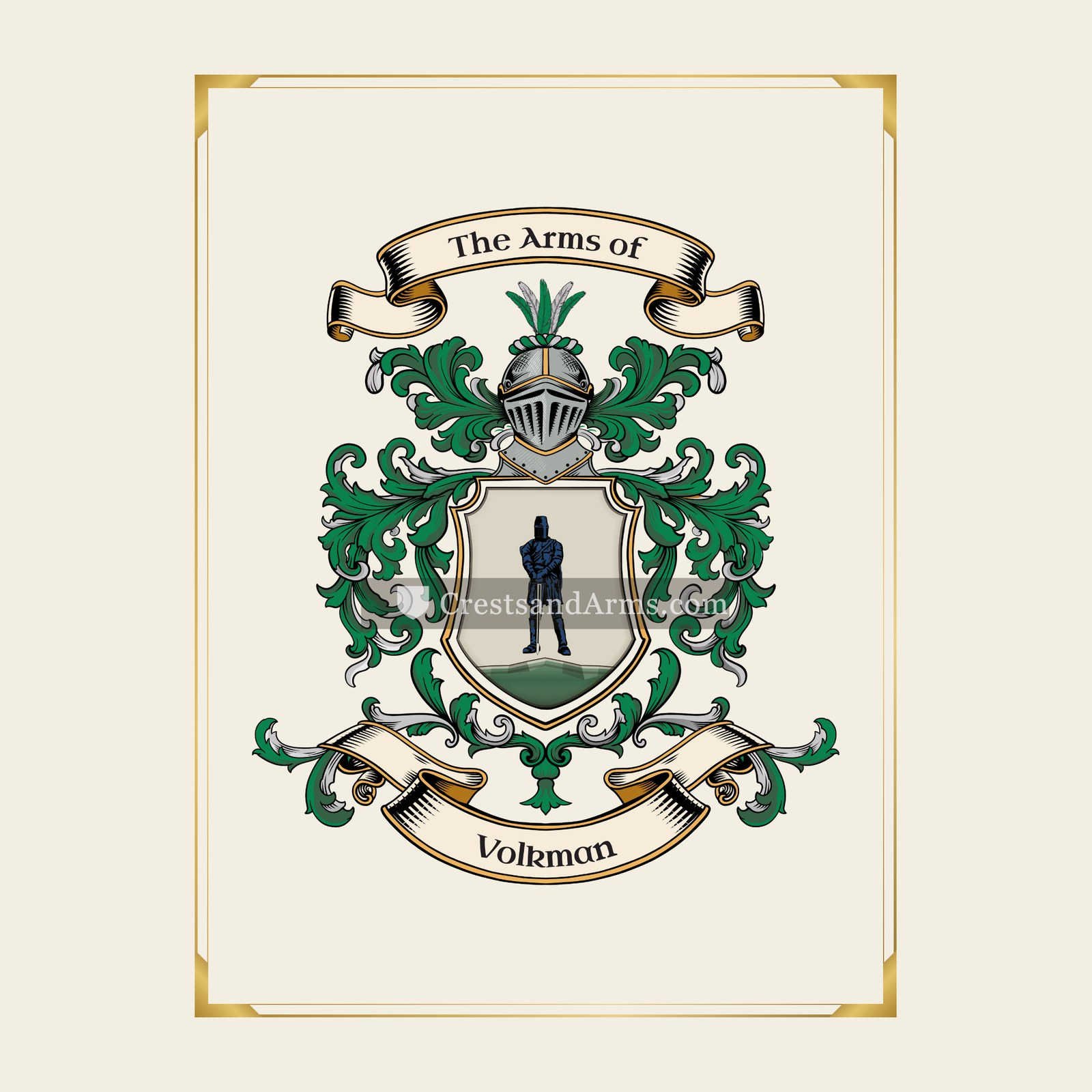 With gold border