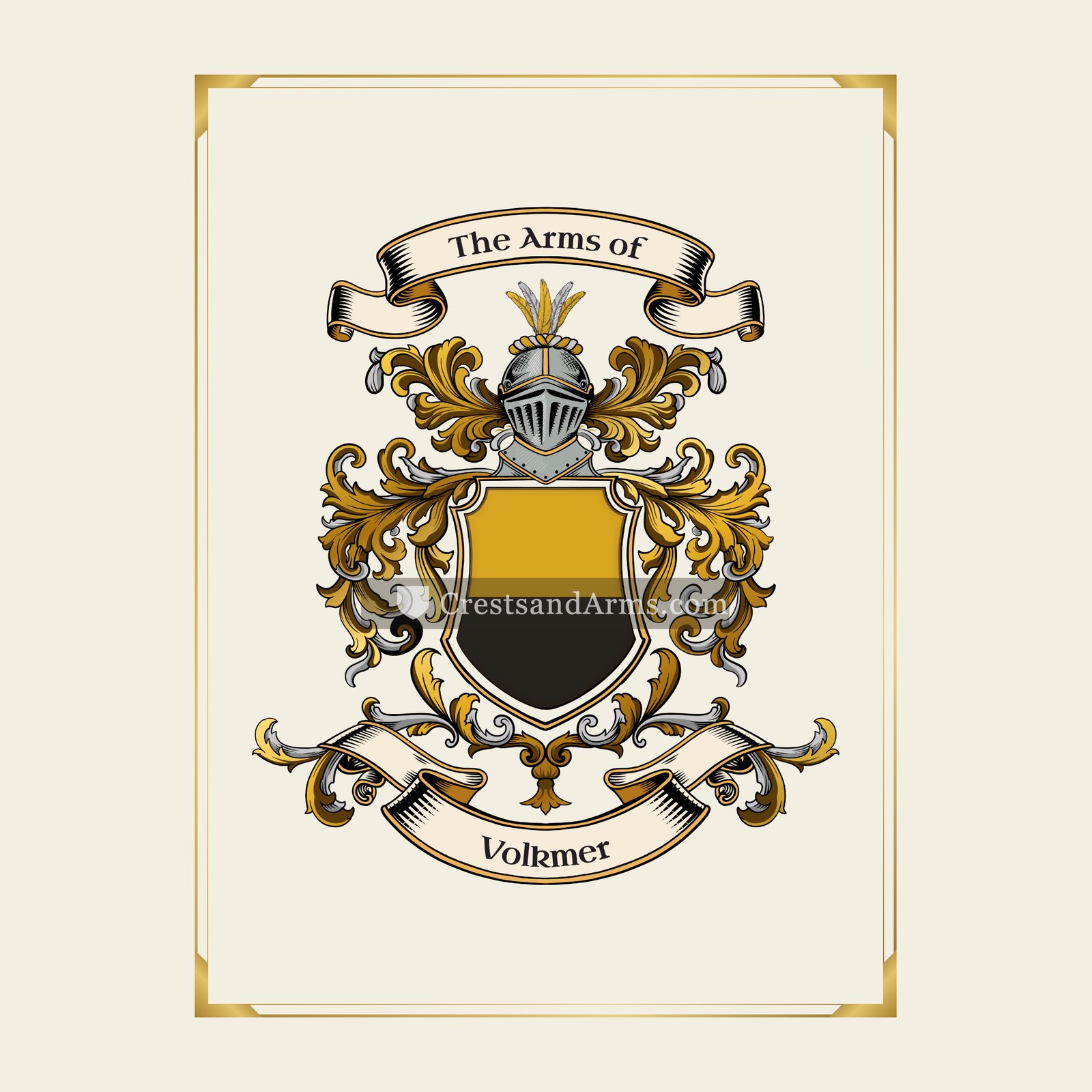 With gold border