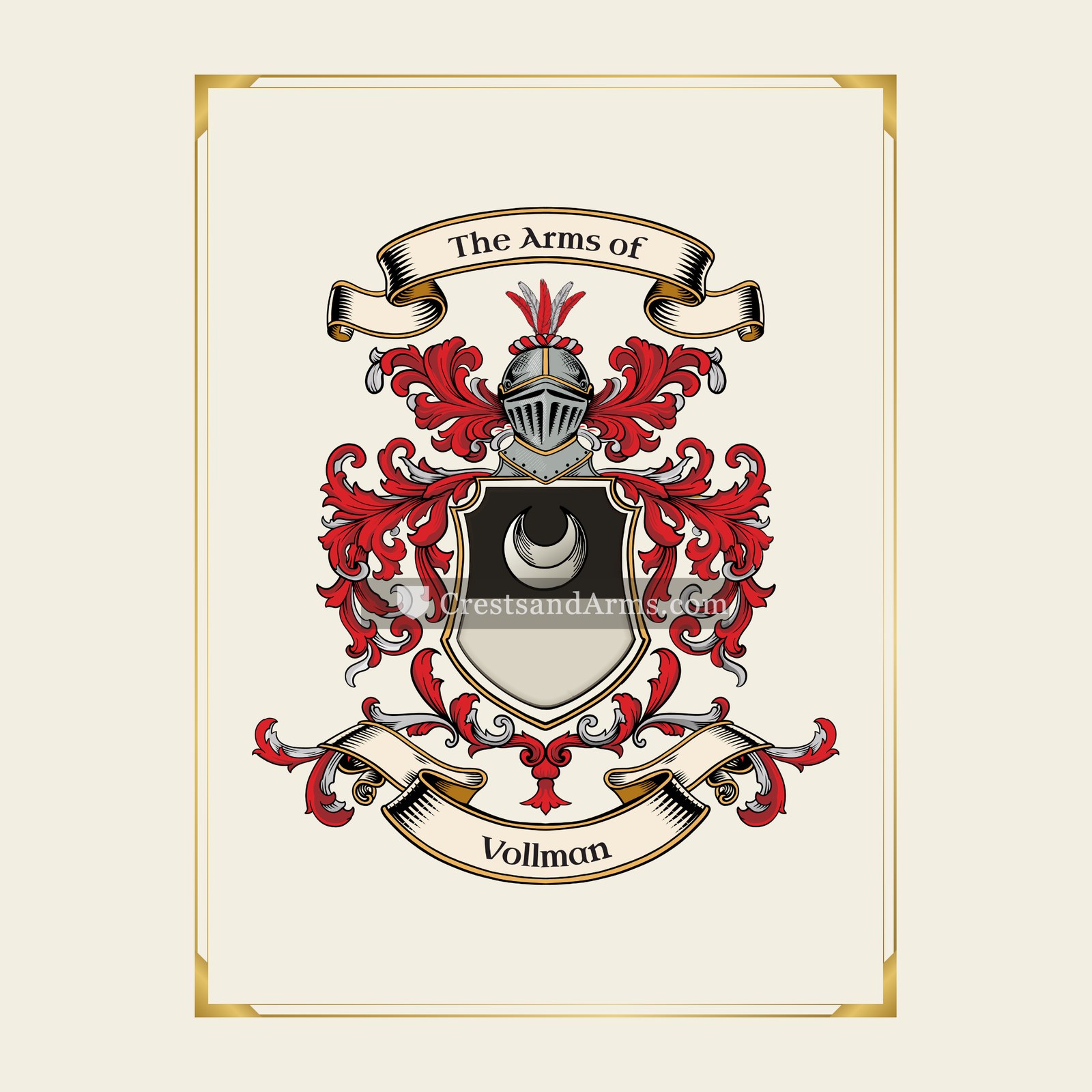With gold border