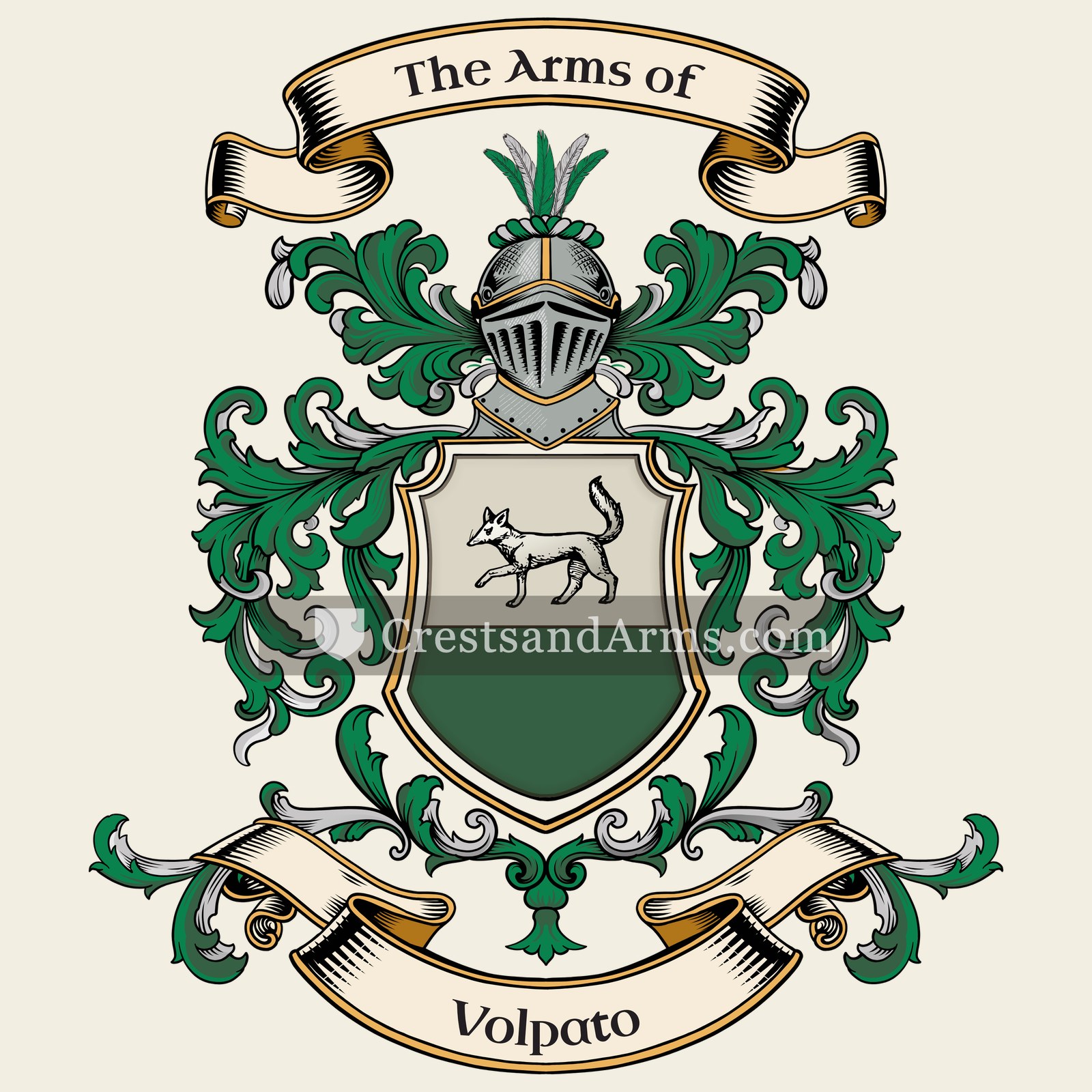 The Volpato coat of arms, drawn from the recorded blazon
