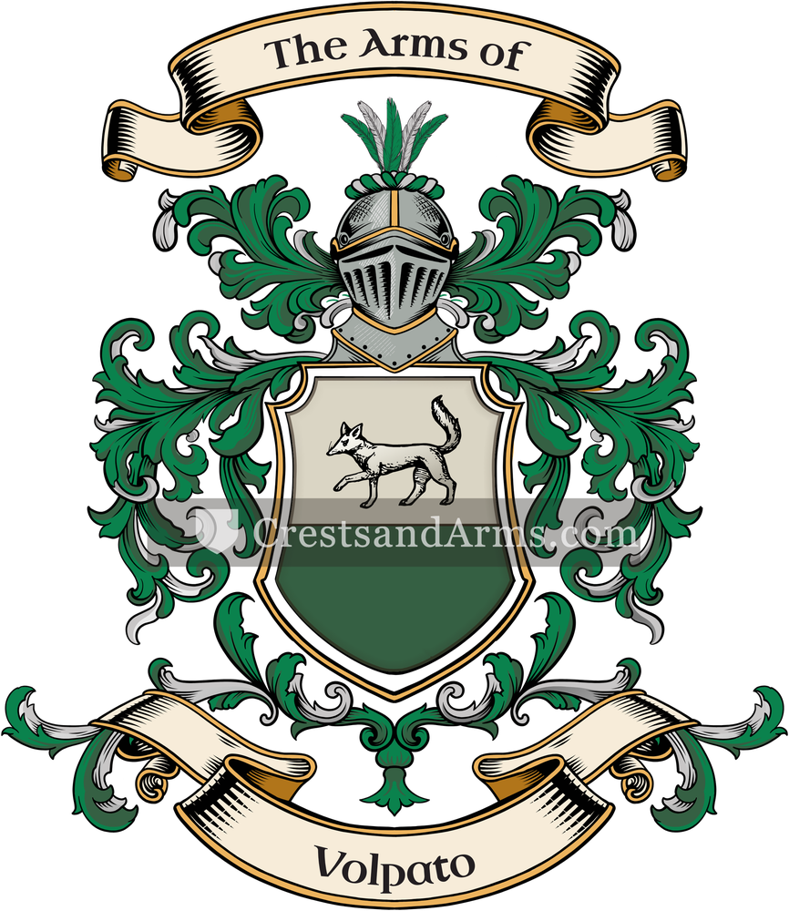 The Volpato coat of arms, drawn from the recorded blazon