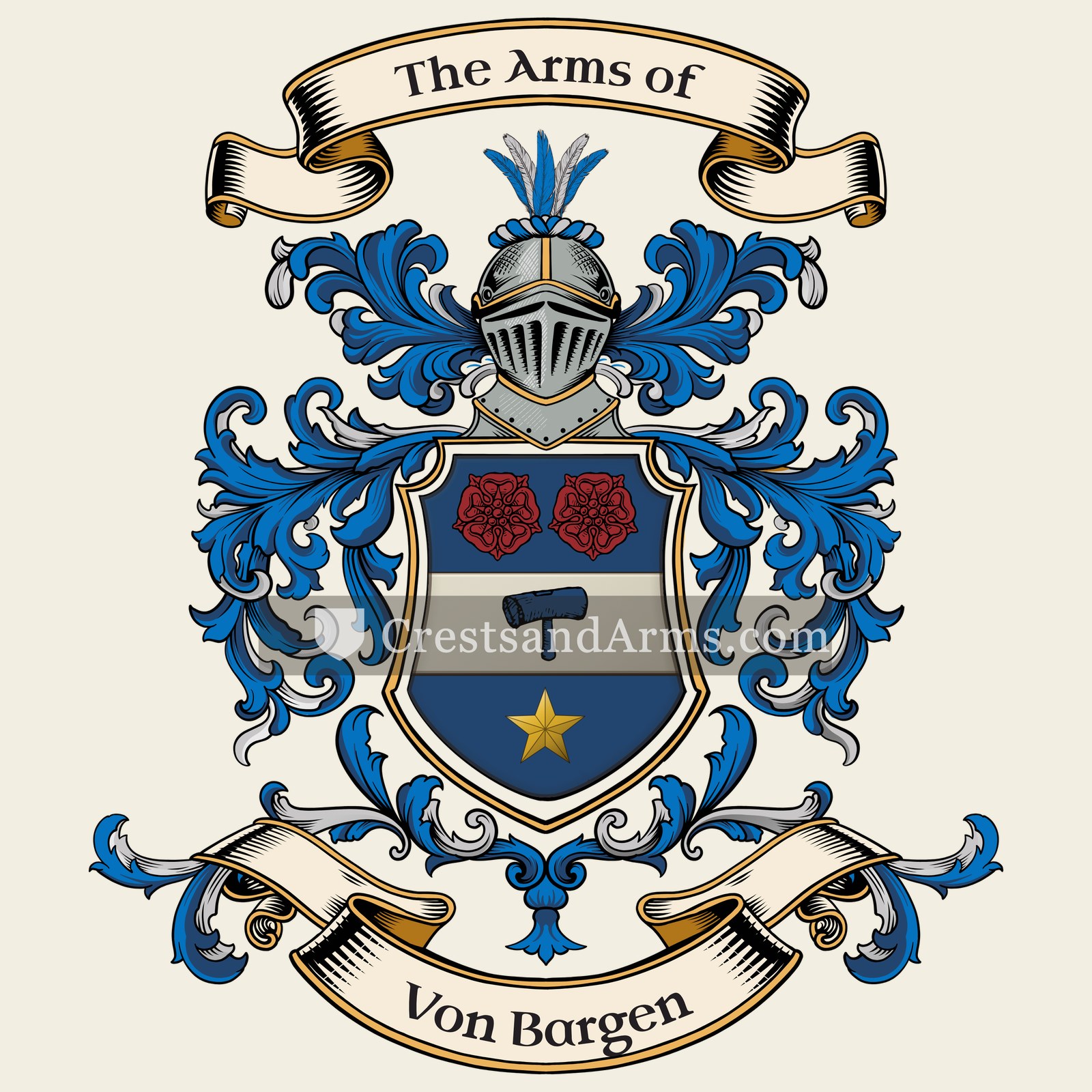 The Von Bargen coat of arms, drawn from the recorded blazon