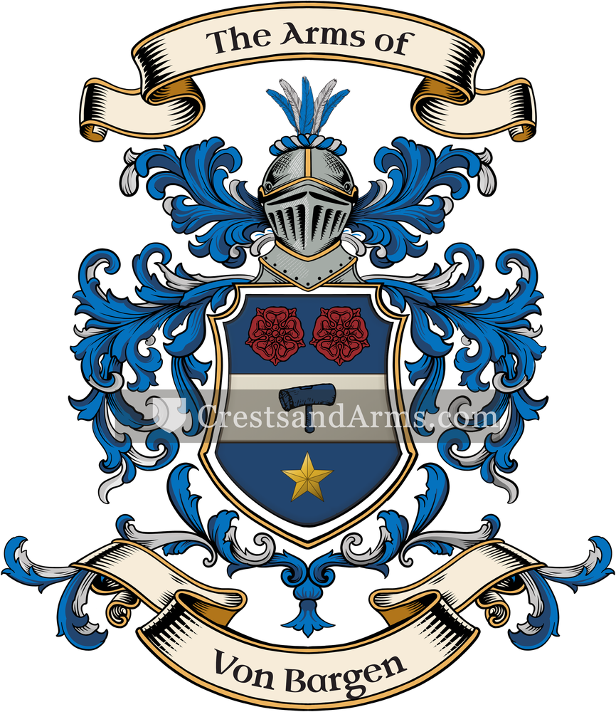 The Von Bargen coat of arms, drawn from the recorded blazon