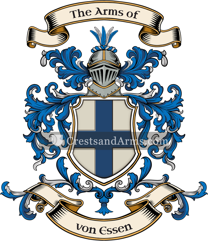 The von Essen coat of arms, drawn from the recorded blazon