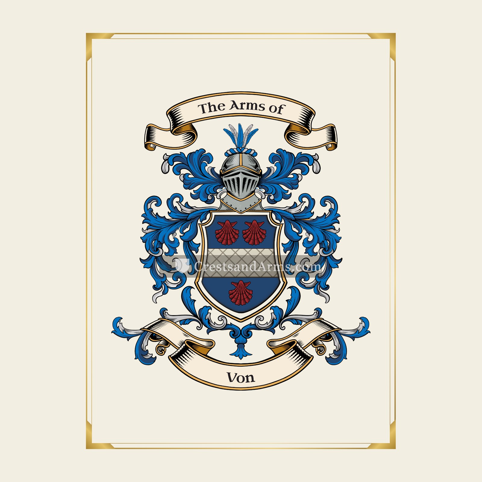 With gold border
