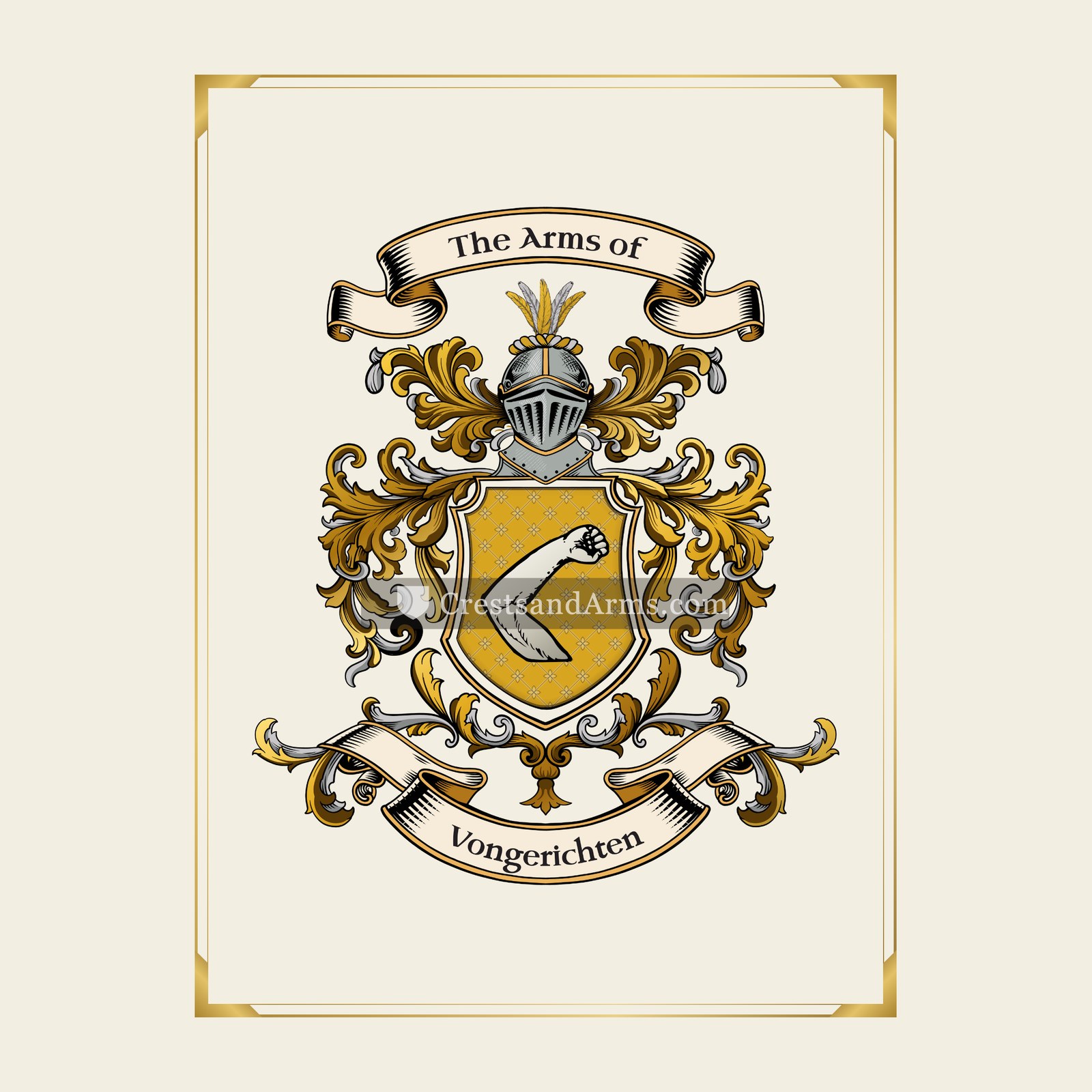 With gold border