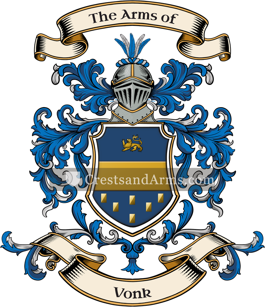 The Vonk coat of arms, drawn from the recorded blazon
