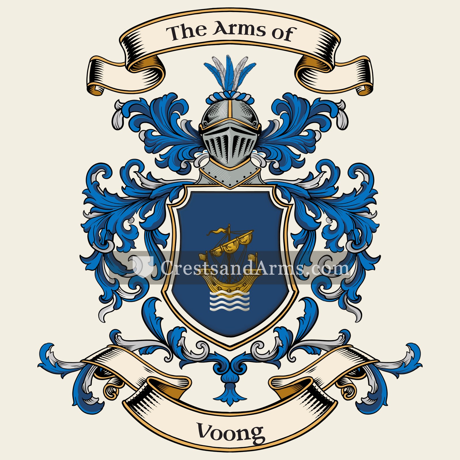 The Voong coat of arms, drawn from the recorded blazon