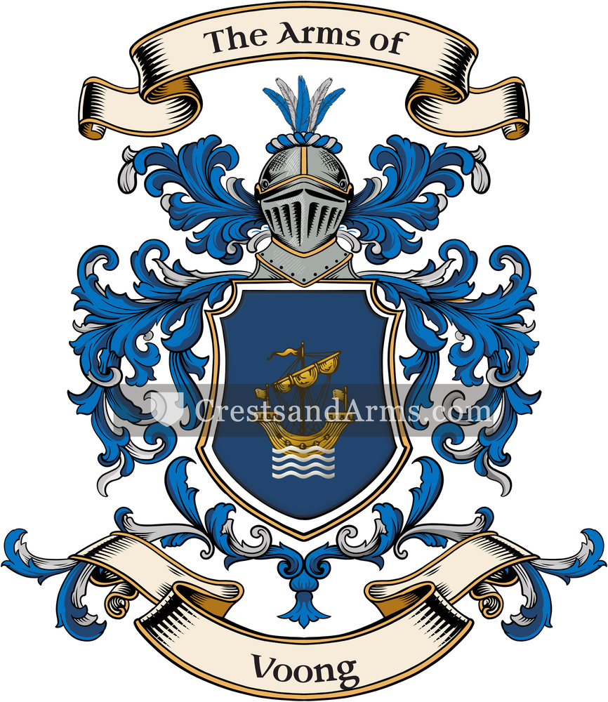 The Voong coat of arms, drawn from the recorded blazon