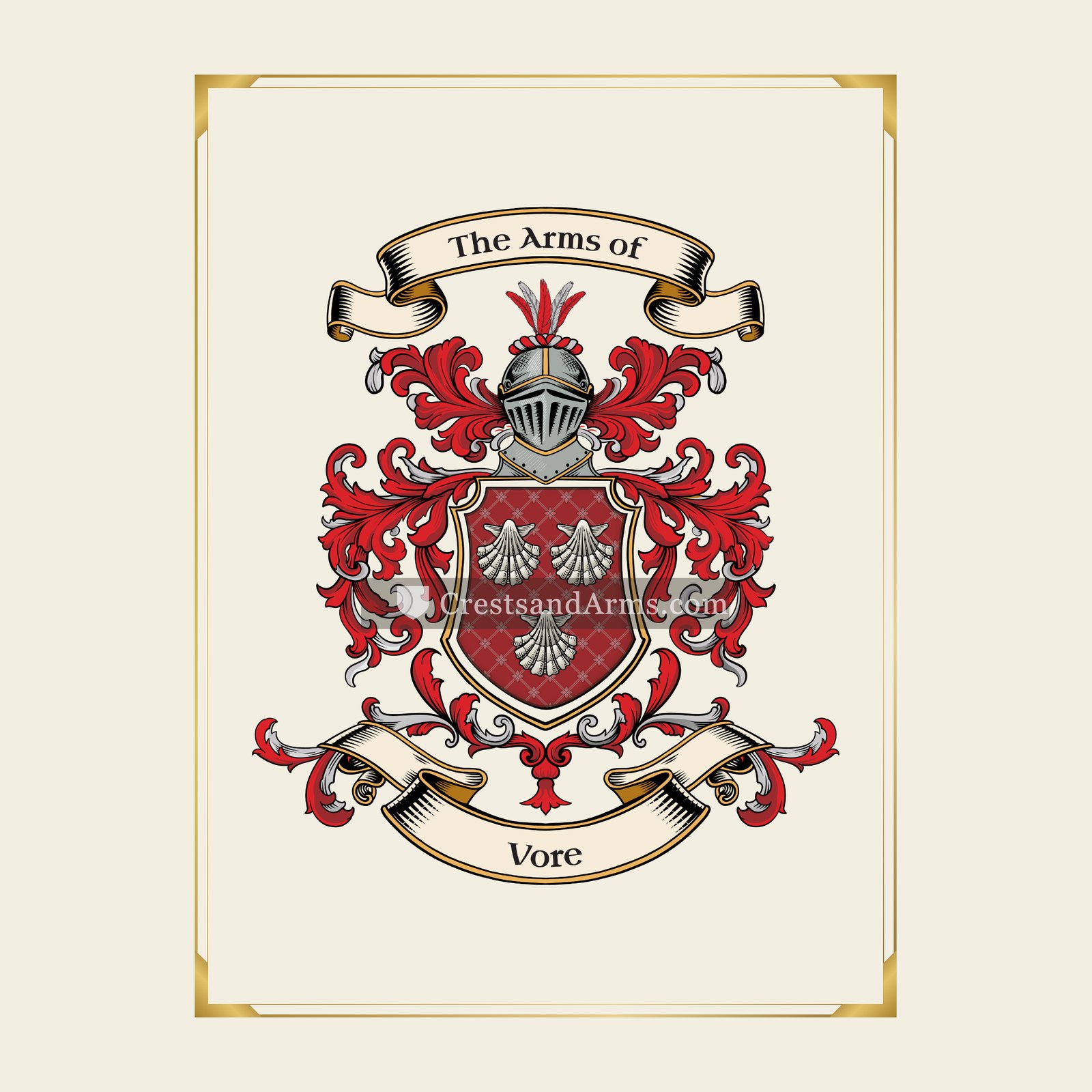 With gold border