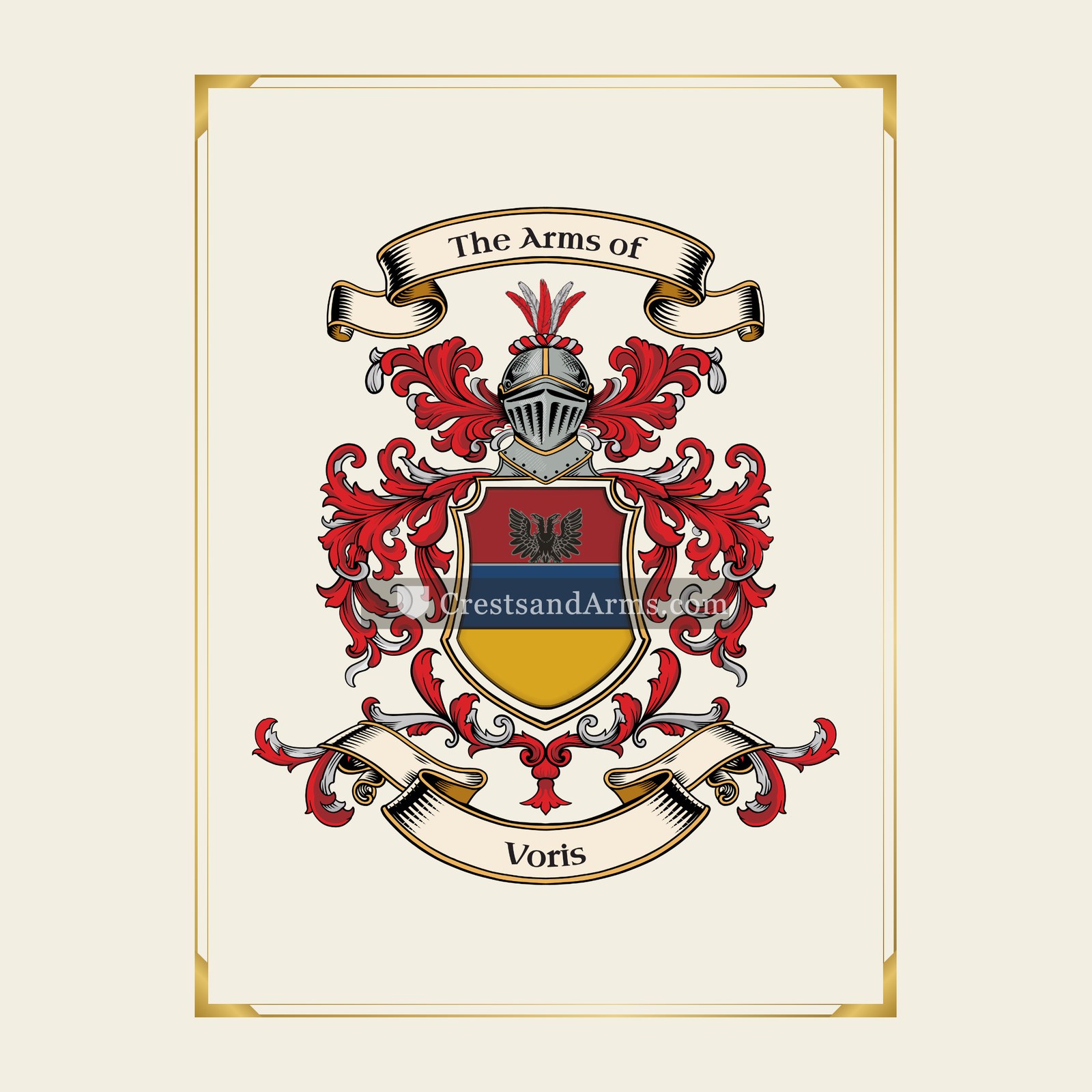With gold border