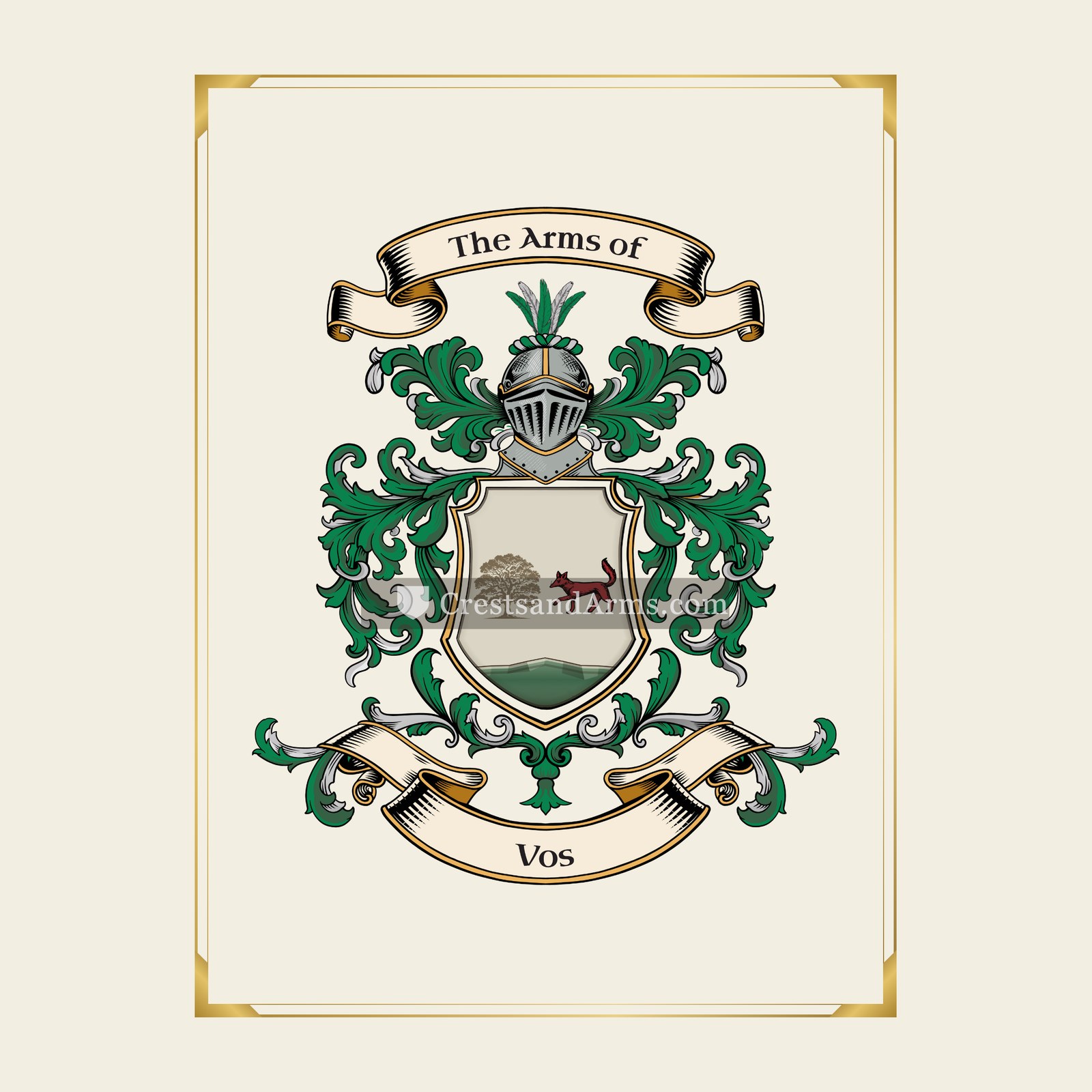 With gold border