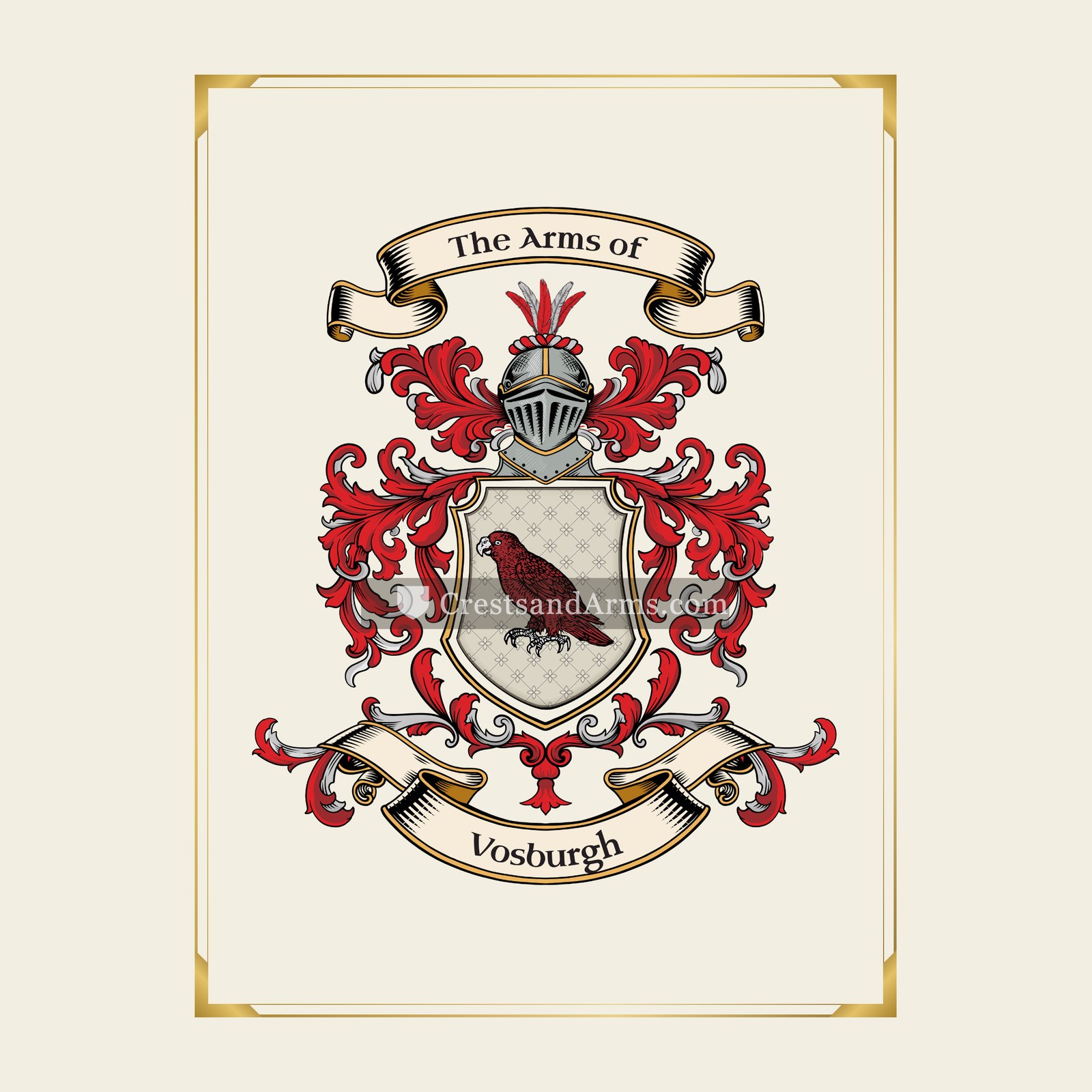 With gold border