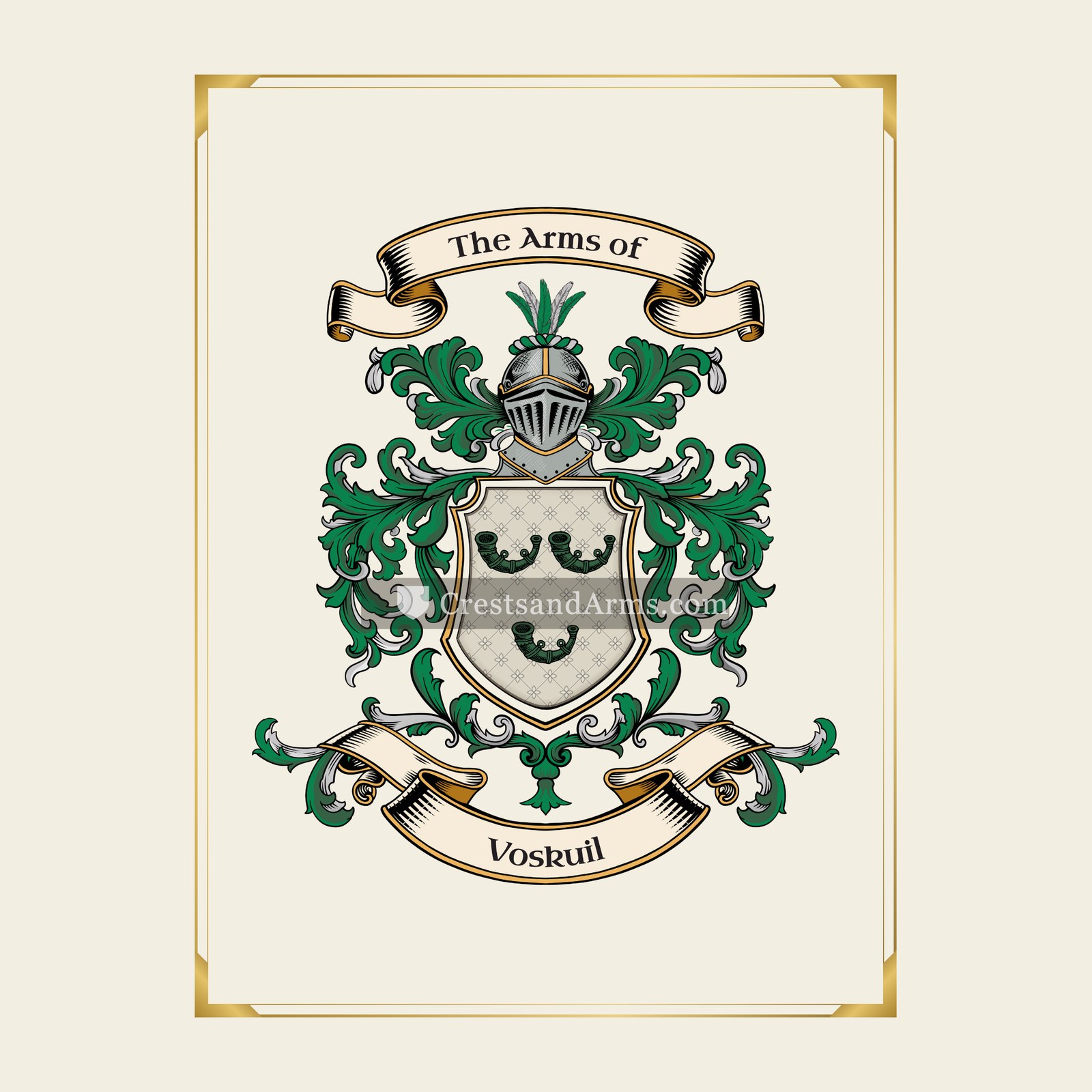 With gold border