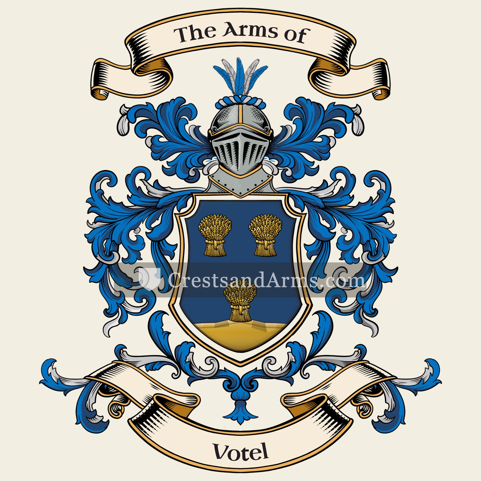 The Votel coat of arms, drawn from the recorded blazon