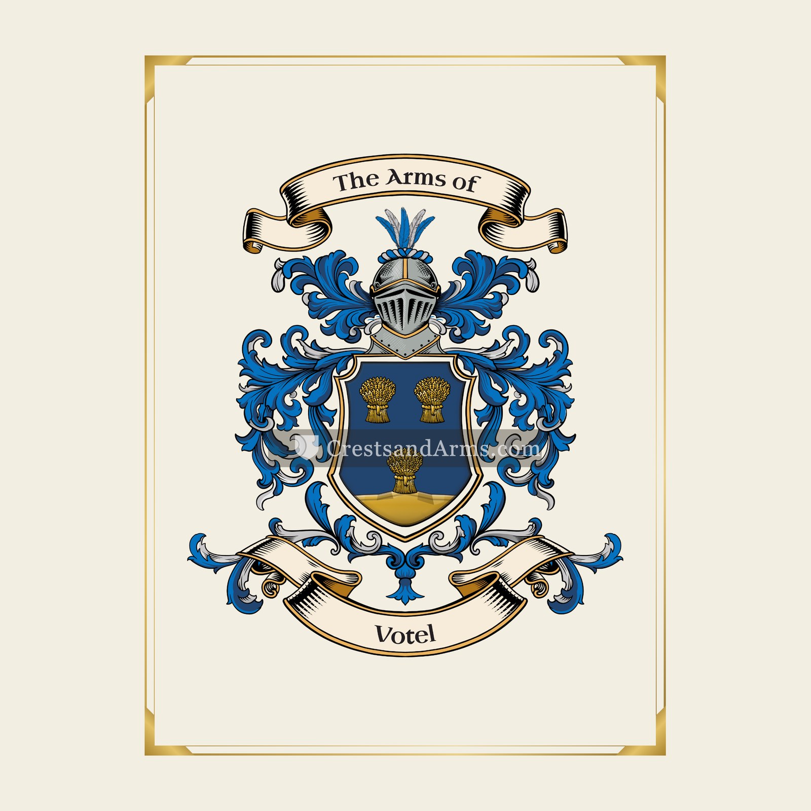 With gold border