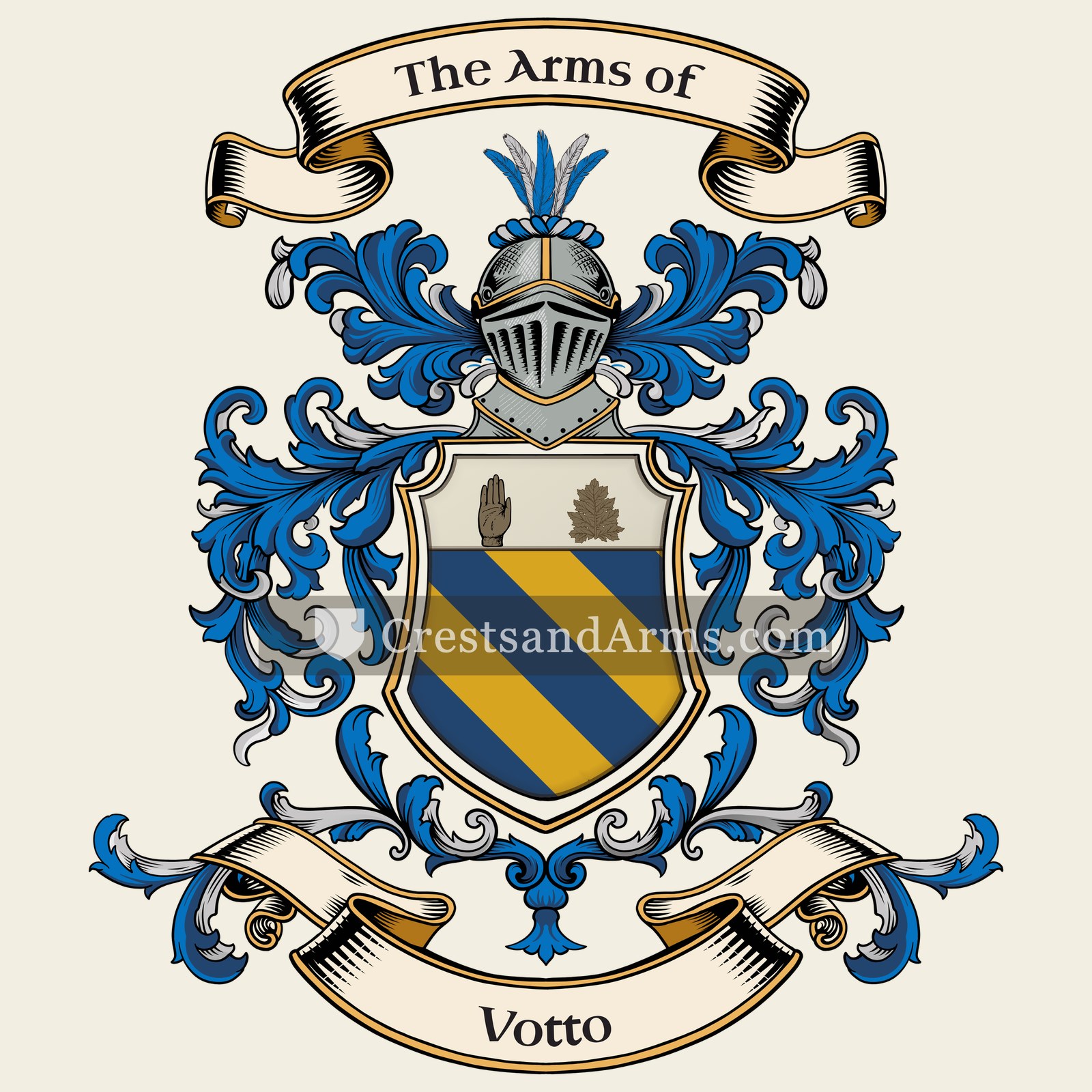 The Votto coat of arms, drawn from the recorded blazon