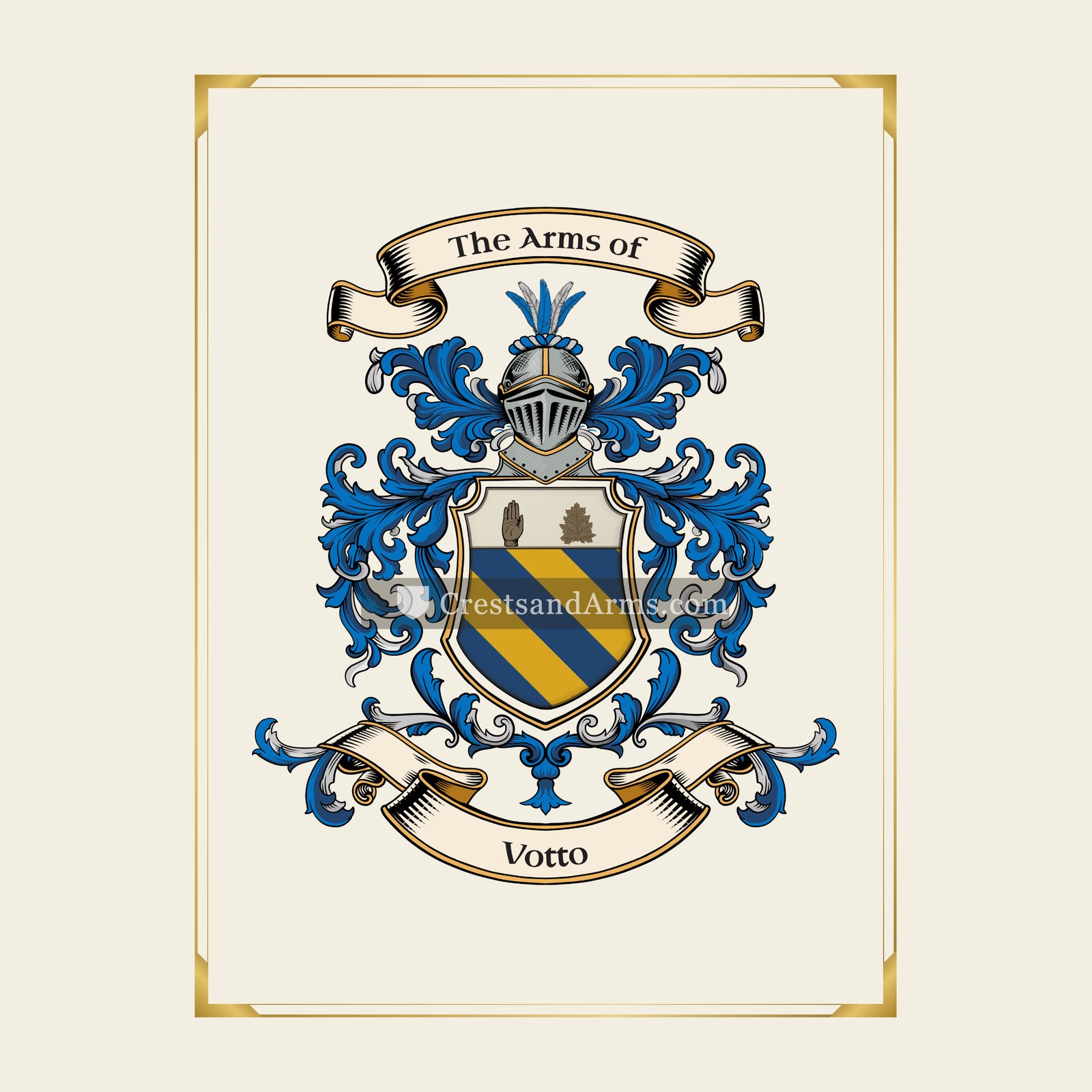 With gold border