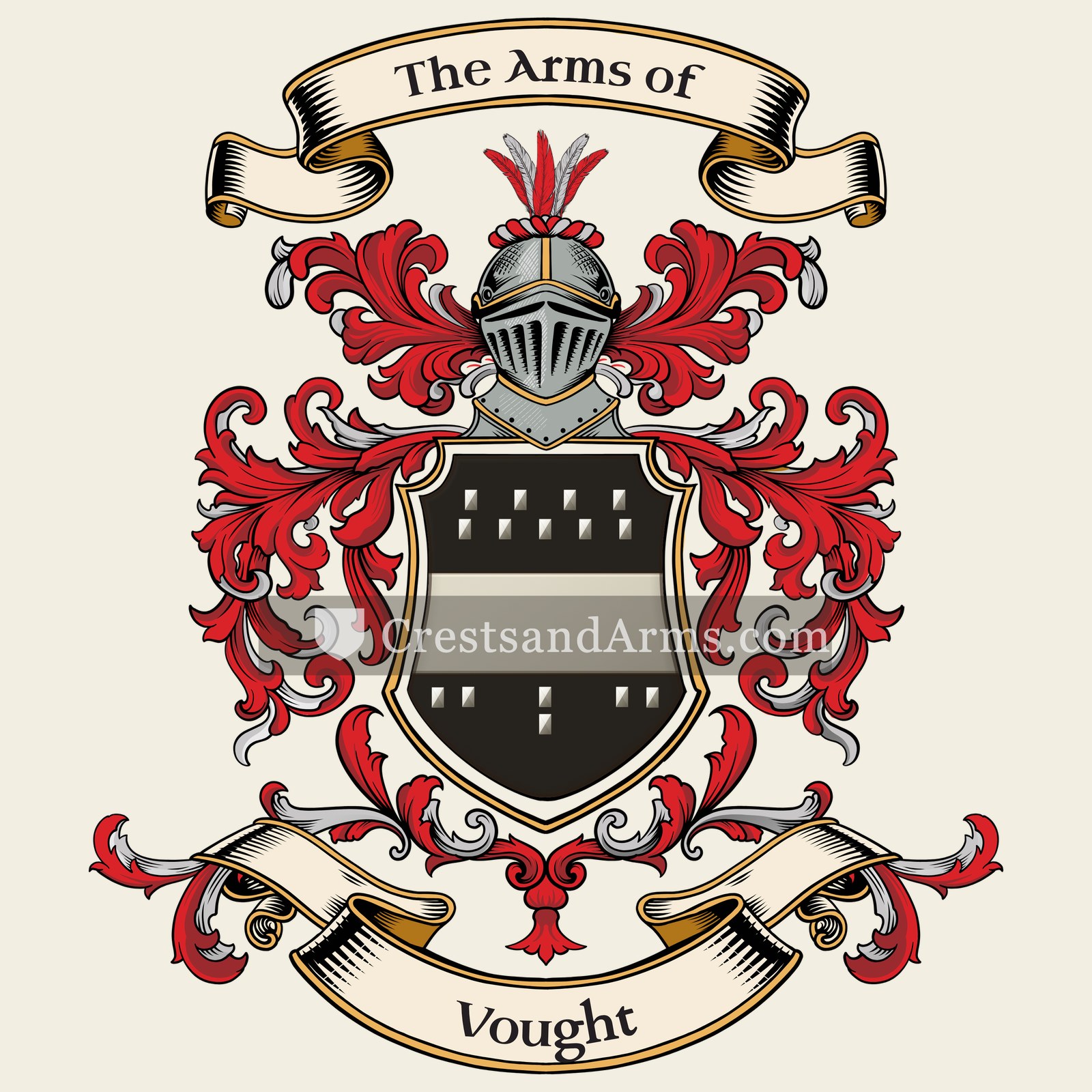 The Vought coat of arms, drawn from the recorded blazon