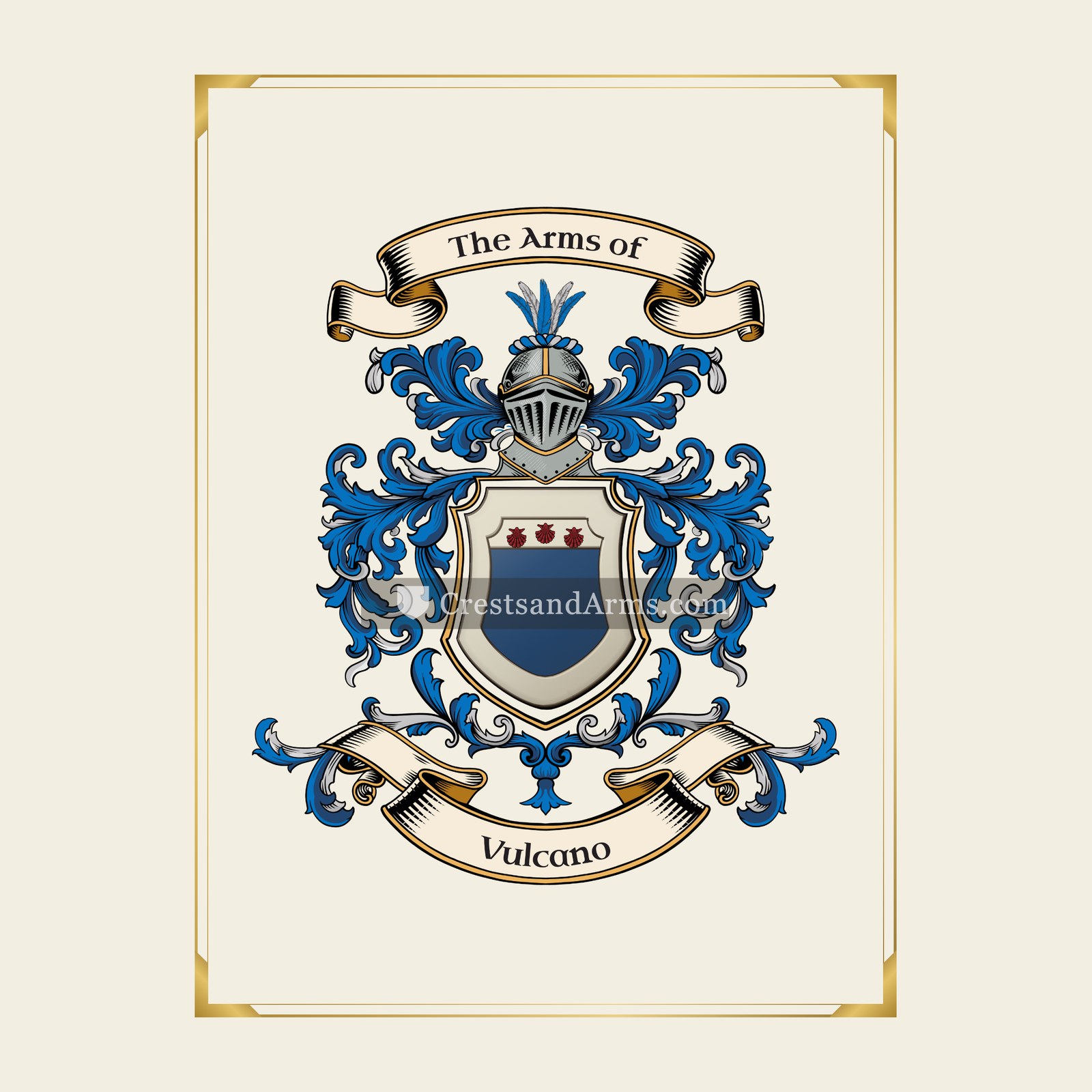 With gold border