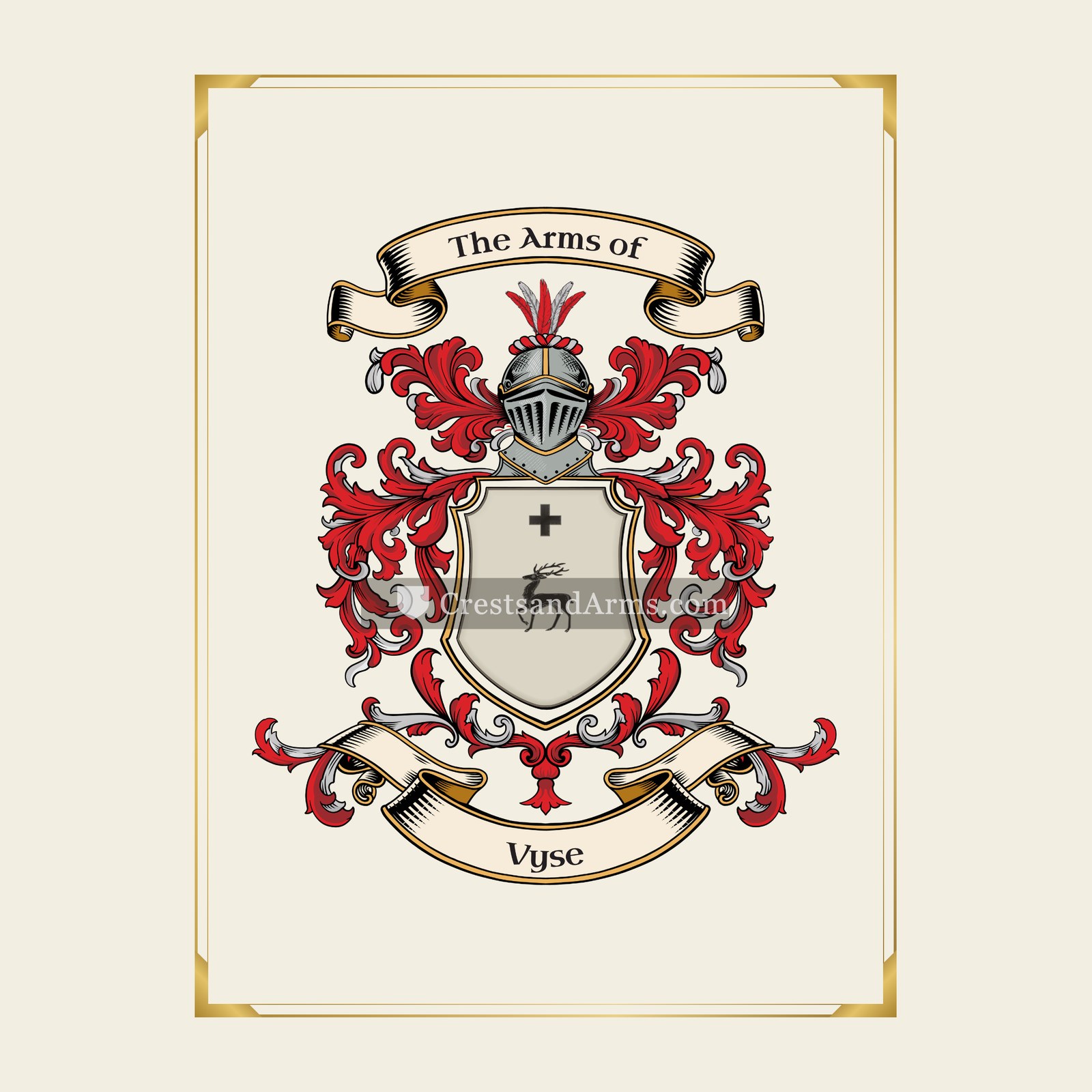 With gold border