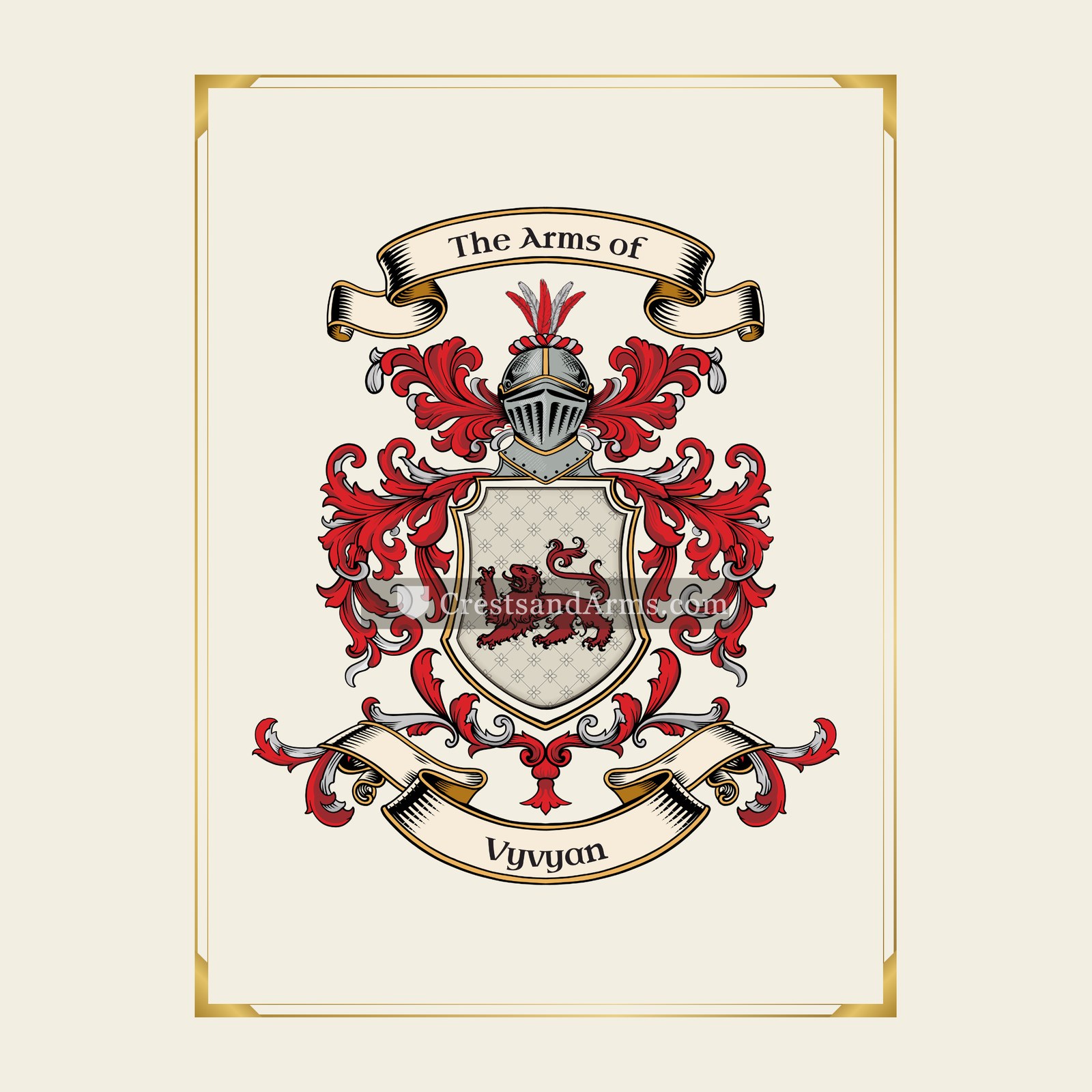 With gold border