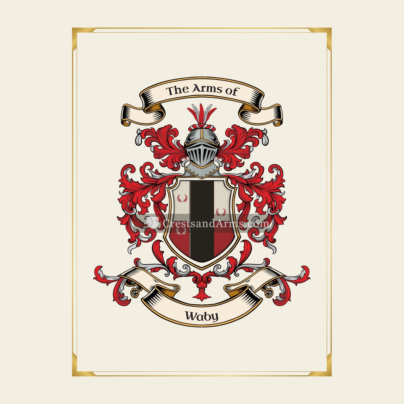 With gold border