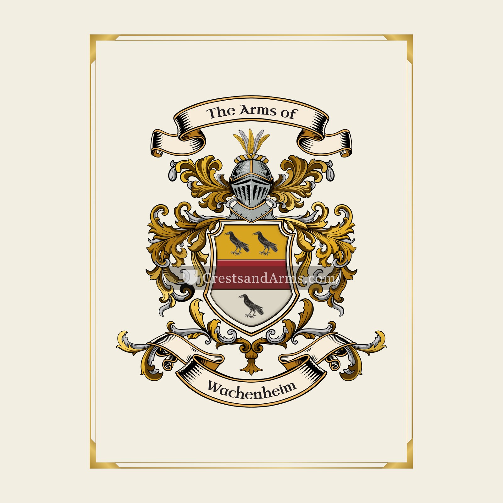 With gold border