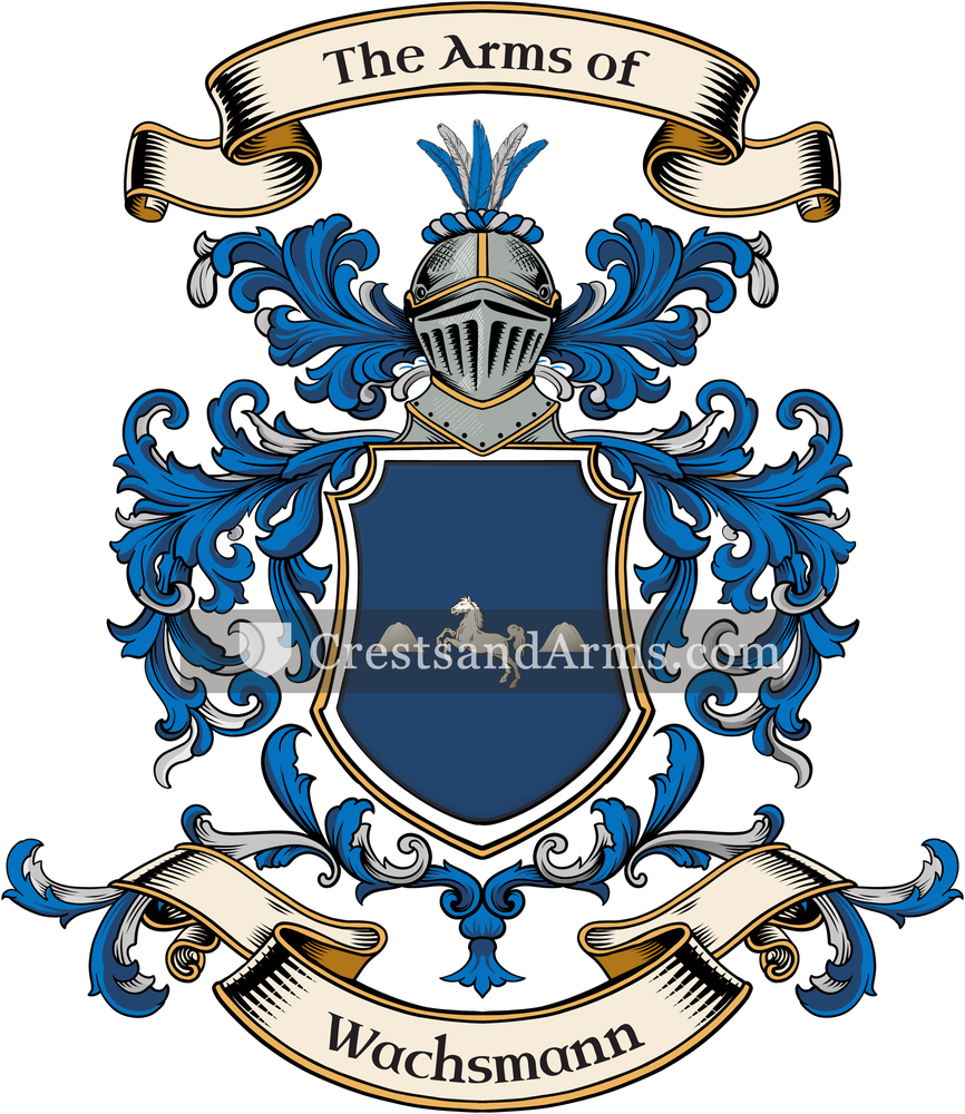 The Wachsmann coat of arms, drawn from the recorded blazon