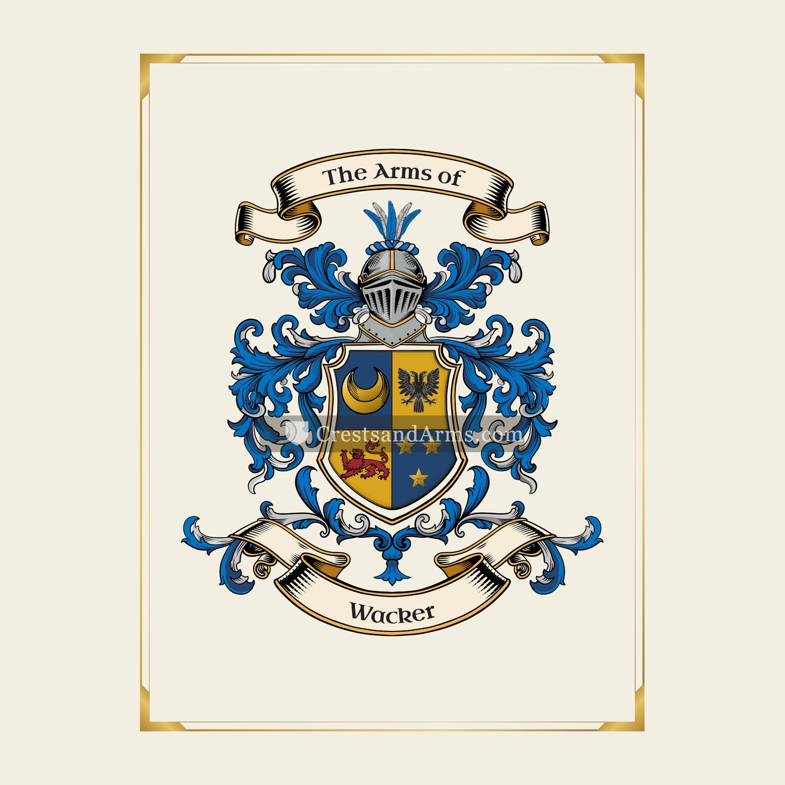 With gold border