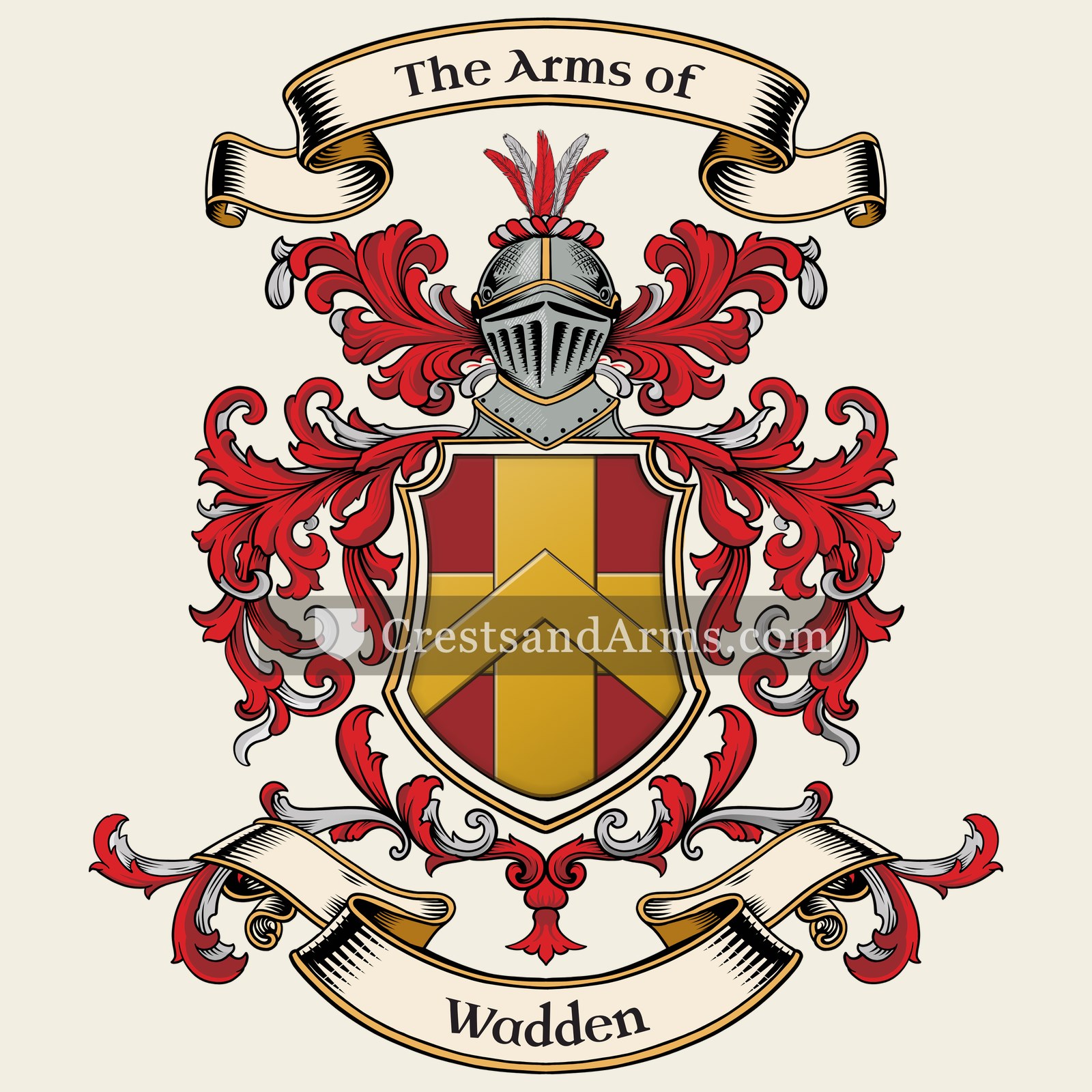 The Wadden coat of arms, drawn from the recorded blazon
