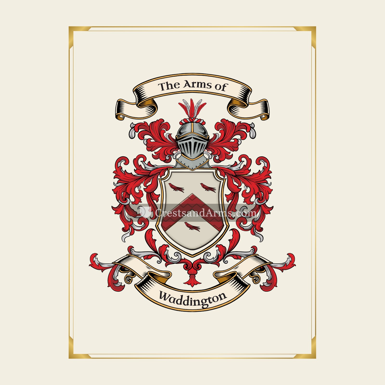 With gold border