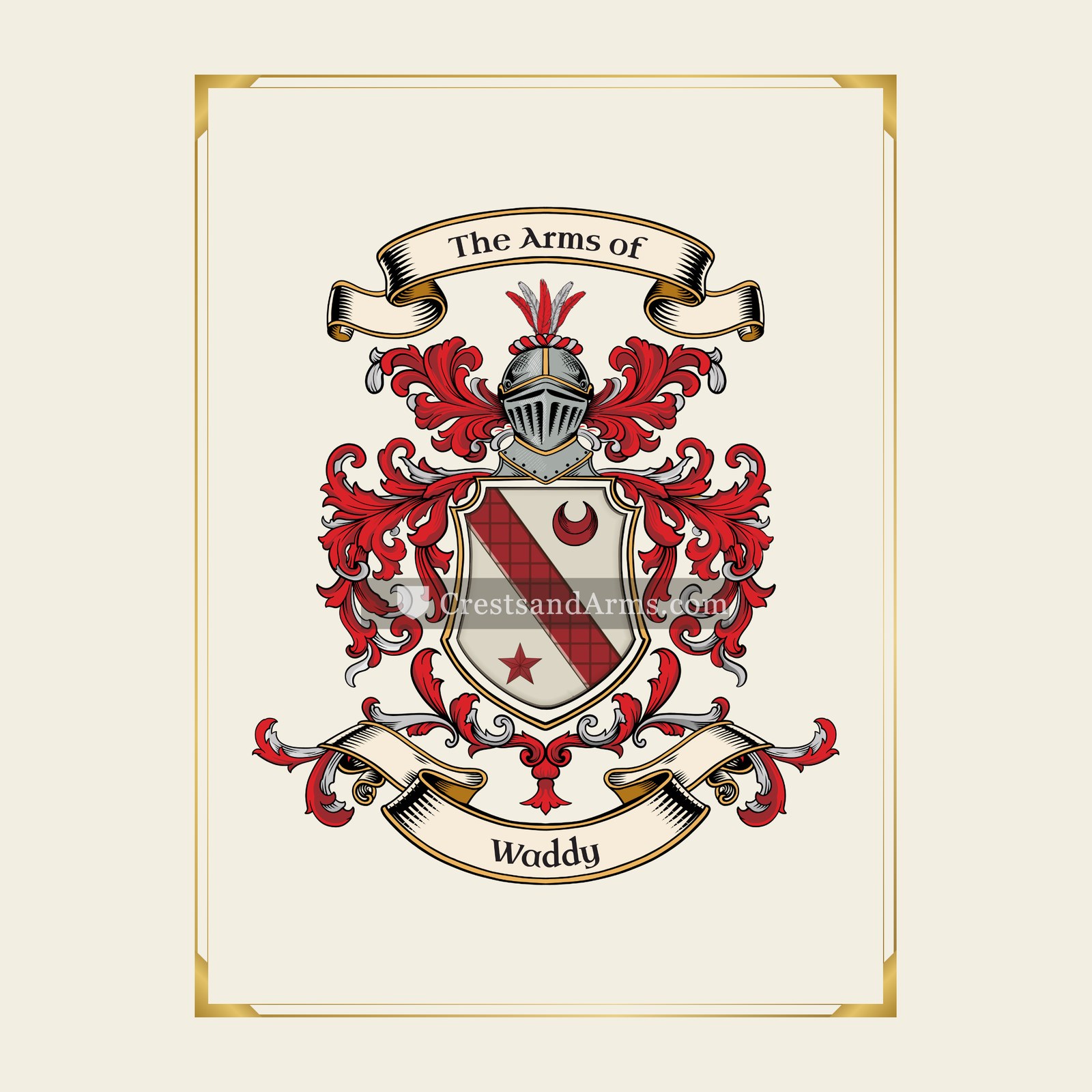 With gold border