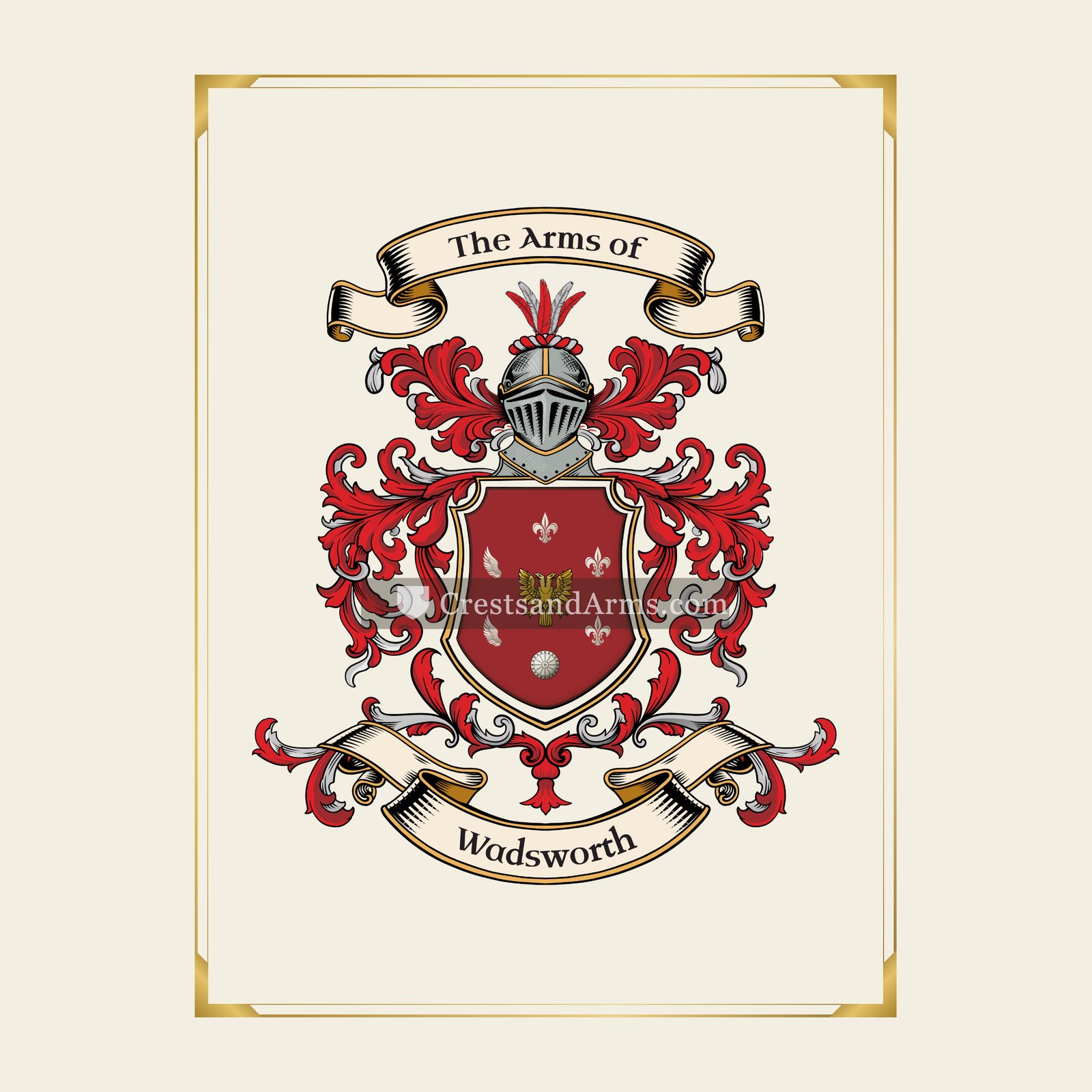 With gold border