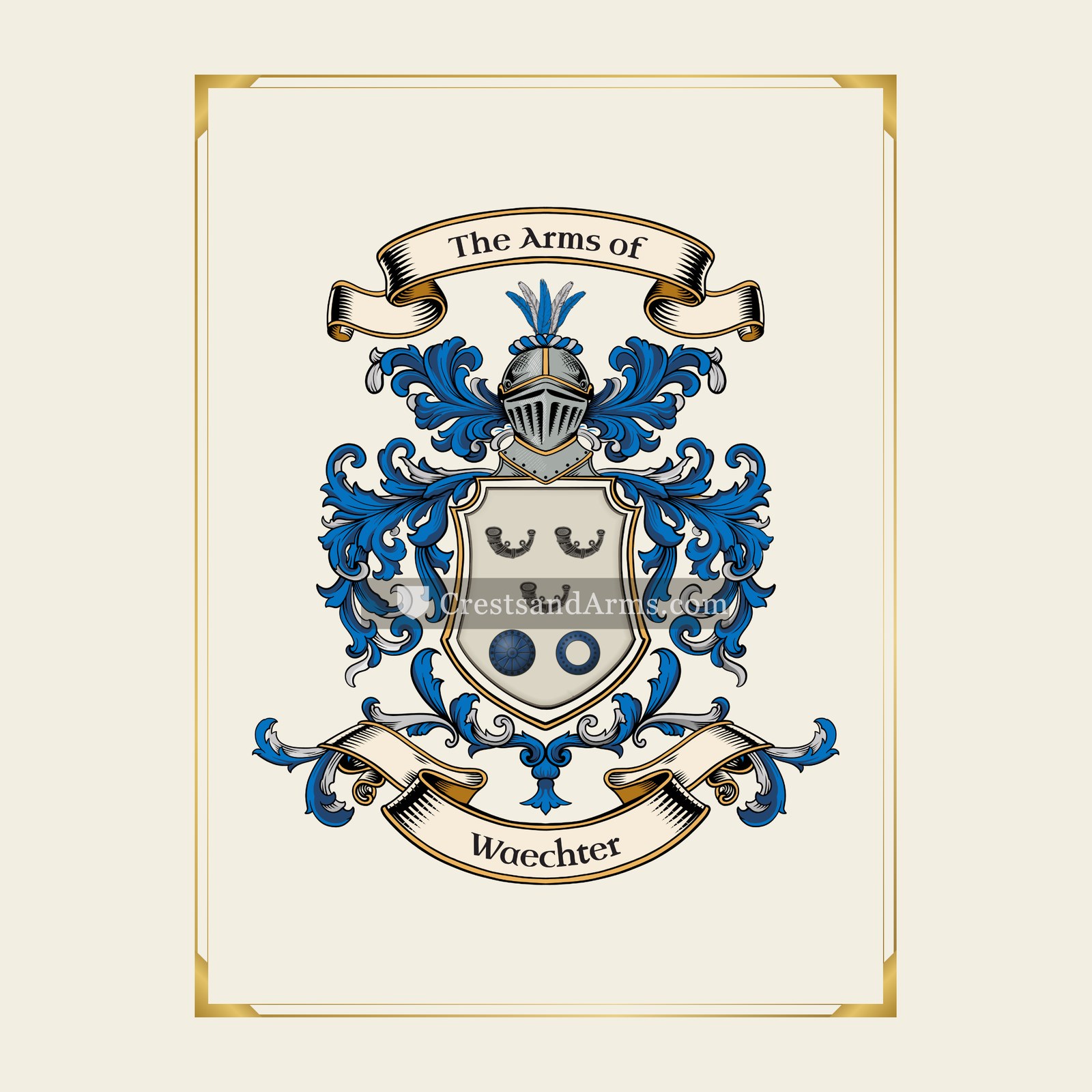With gold border