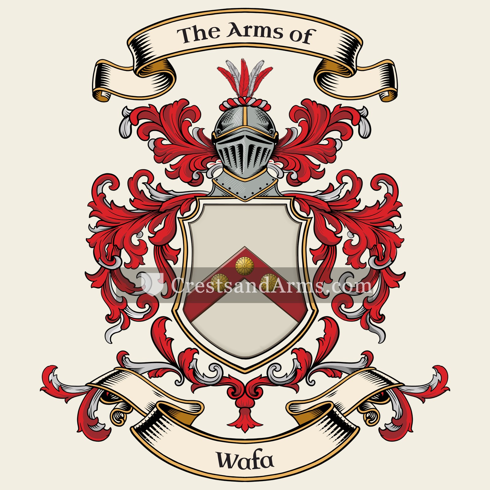 The Wafa coat of arms, drawn from the recorded blazon