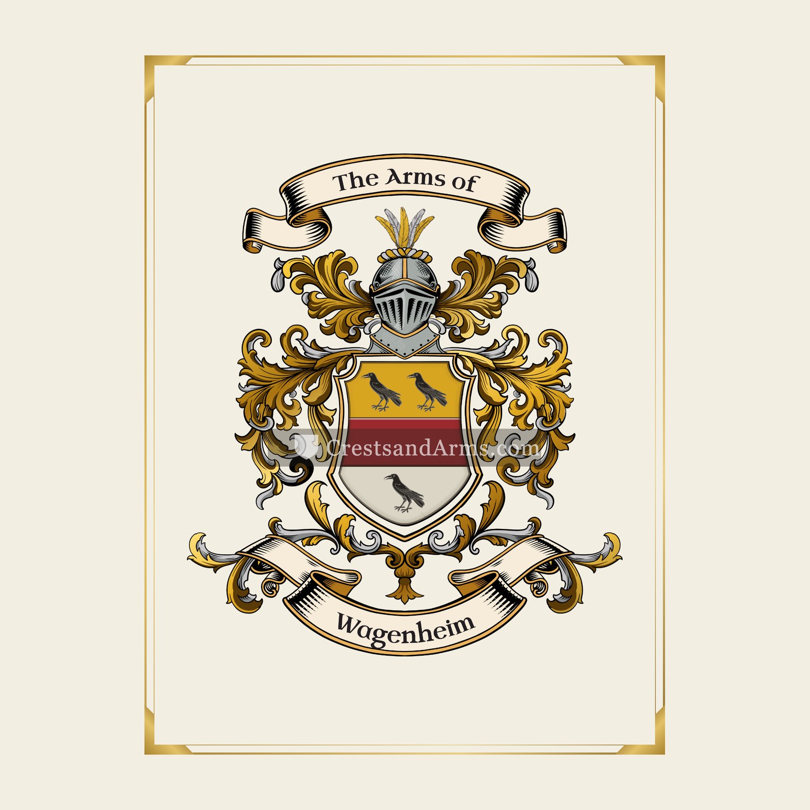 With gold border