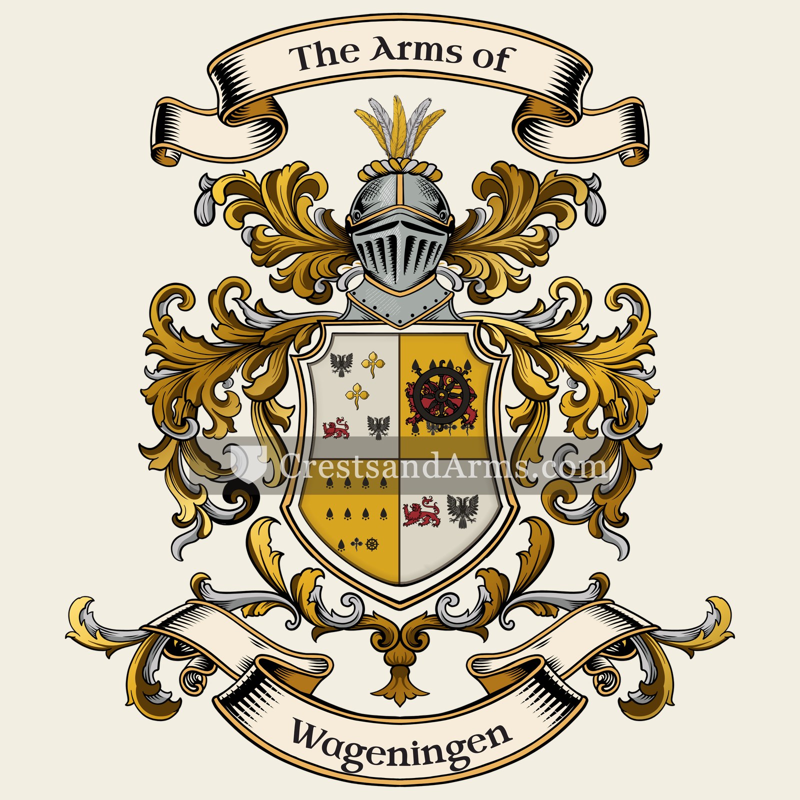 The Wageningen coat of arms, drawn from the recorded blazon