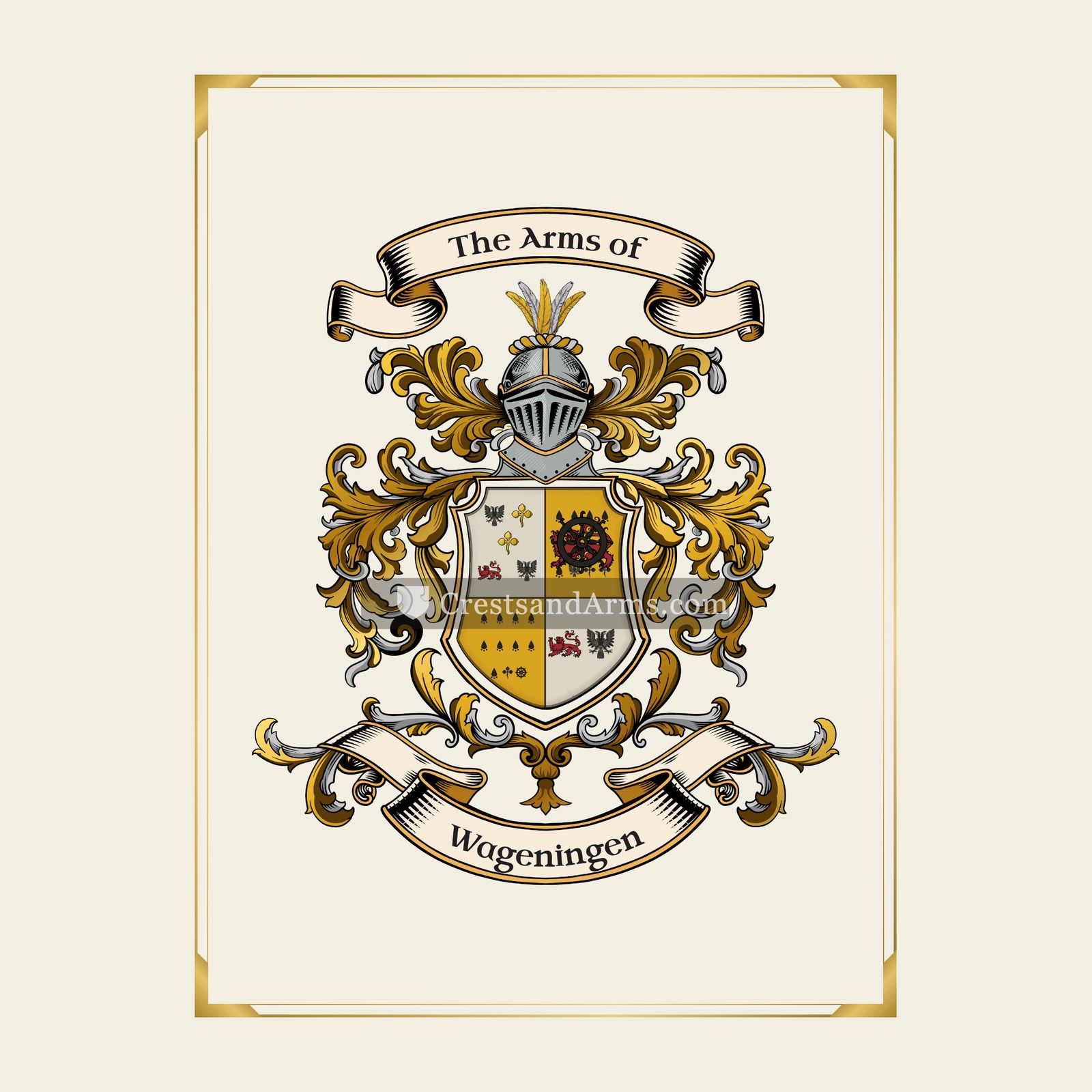 With gold border